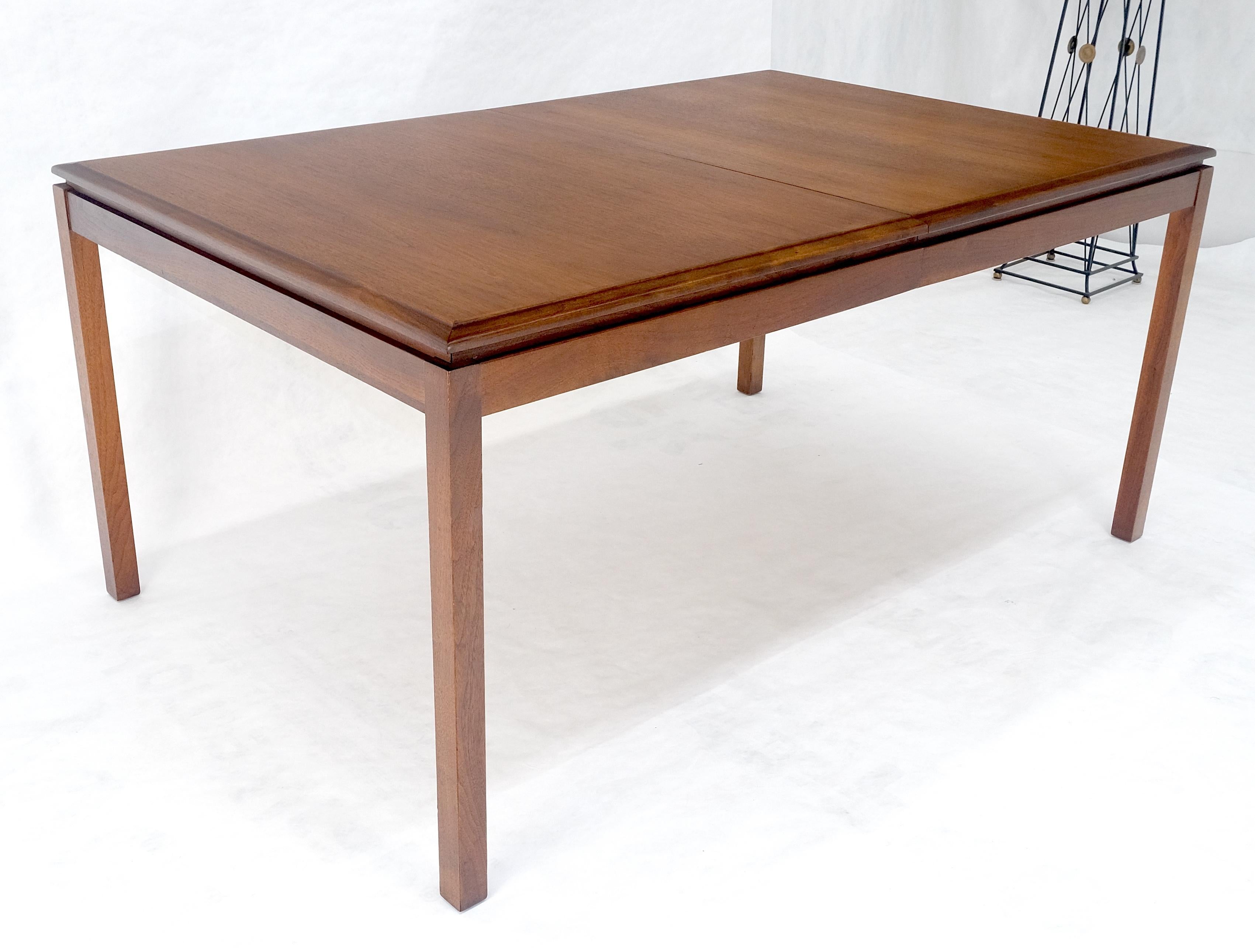 Danish Mid Century Modern Rectangle Walnut Dining Table w 2x18