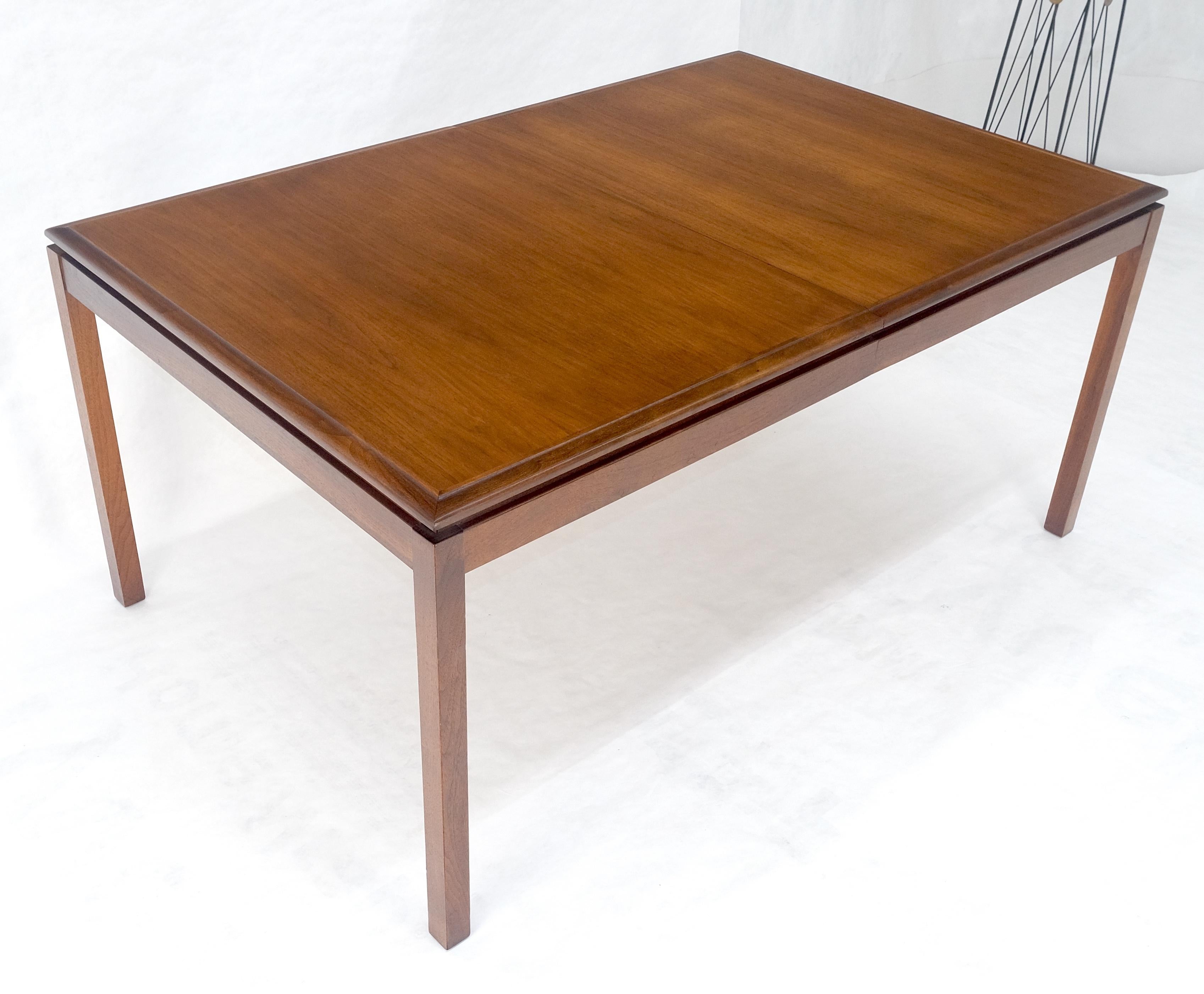 Danish Mid Century Modern Rectangle Walnut Dining Table w 2x18