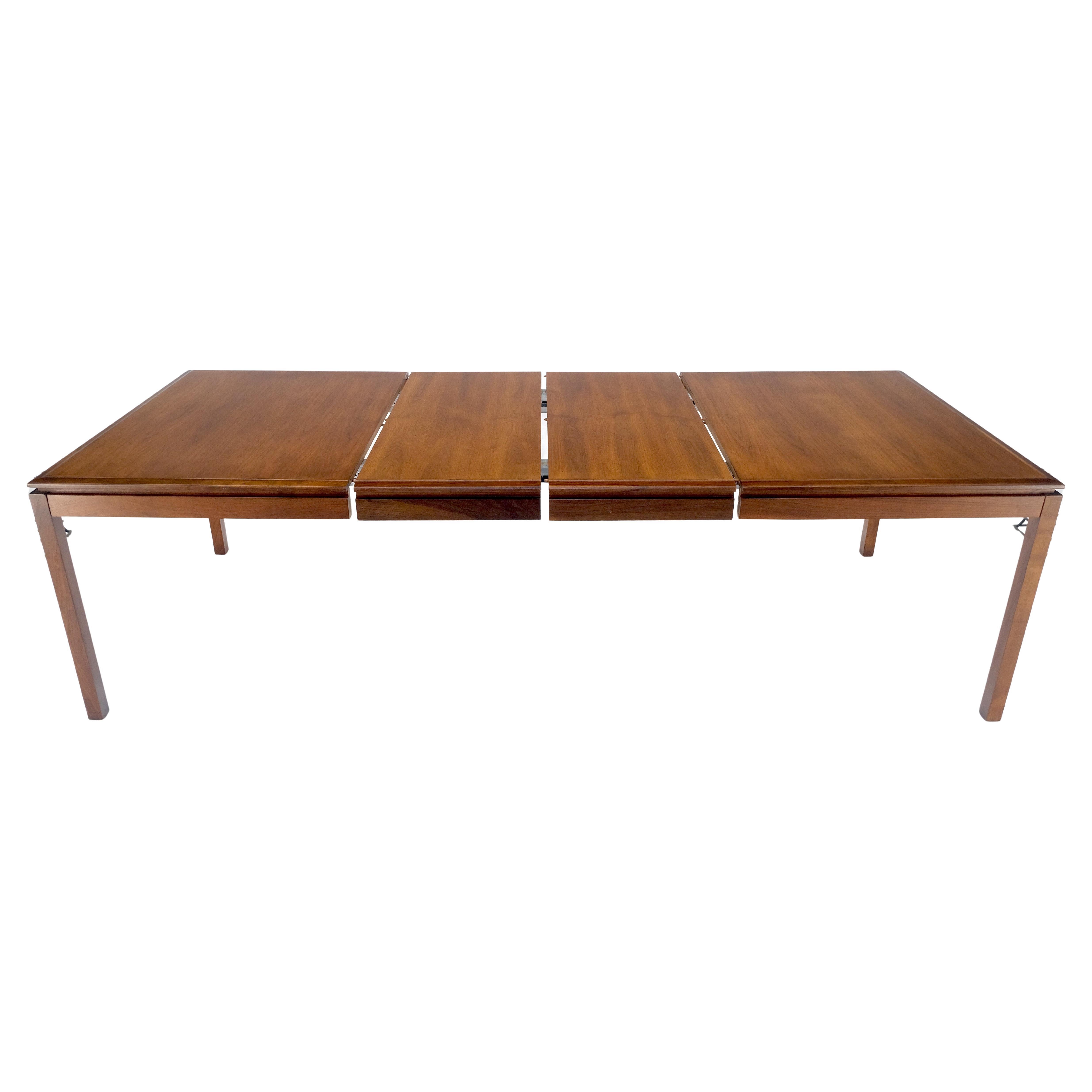 Danish Mid Century Modern Rectangle Walnut Dining Table w 2x18" Leaves MINT For Sale