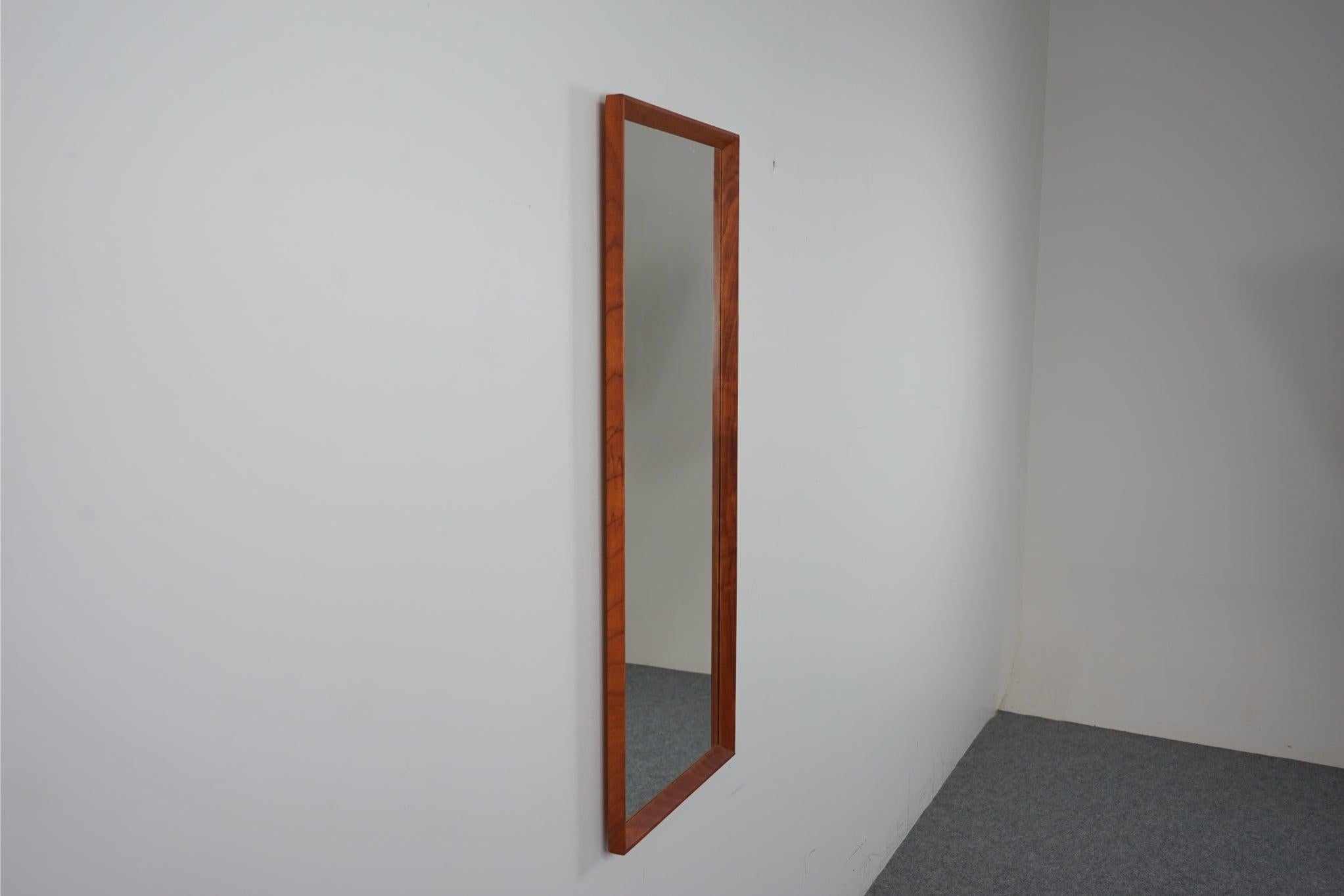 Danish MidCentury Modern Rectangular Teak Wall Mirror For Sale at 1stDibs