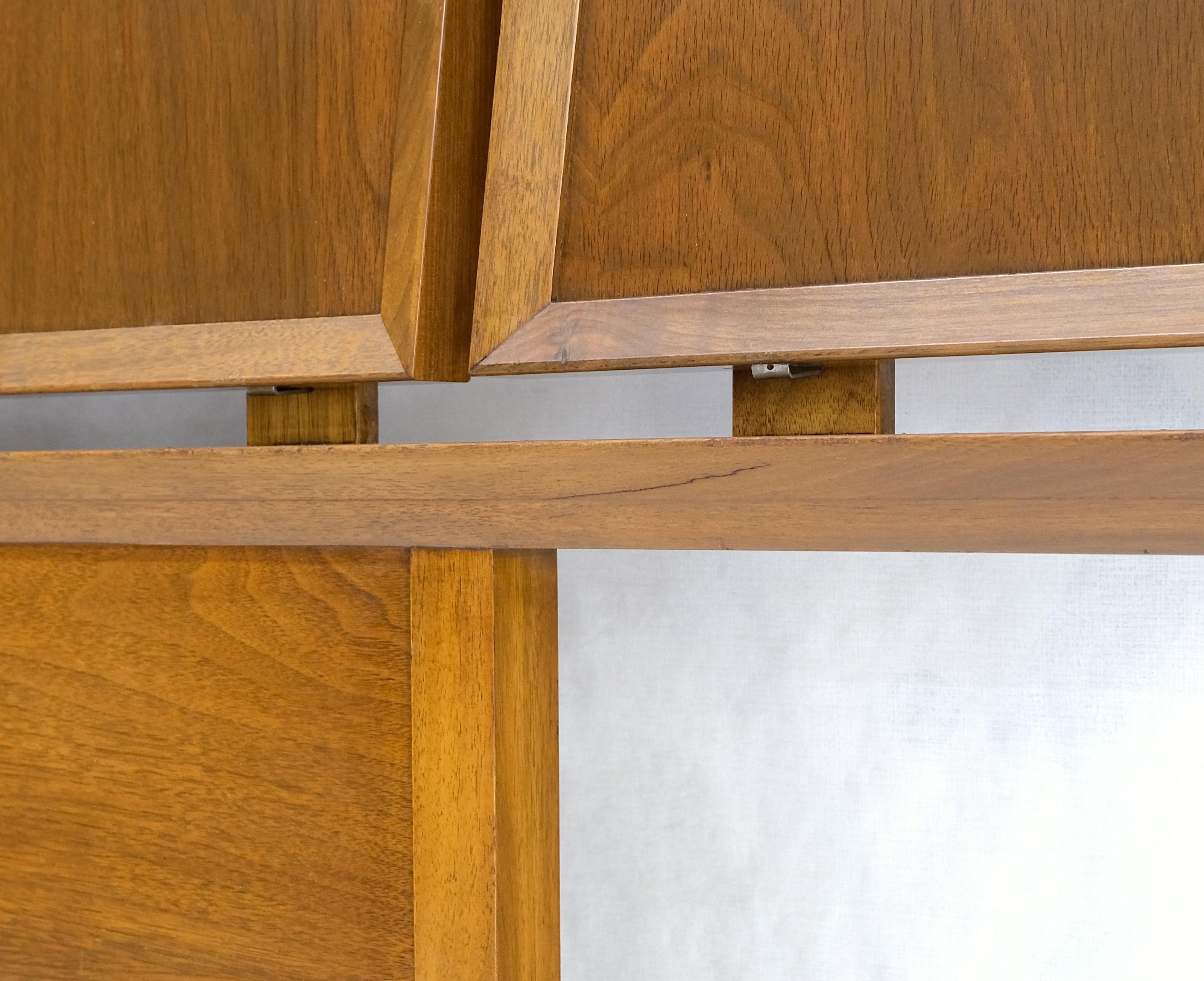 Danish Mid Century Modern Reversible Panels Walnut Cane King Size Headboard Bed 
Panels are reversible.