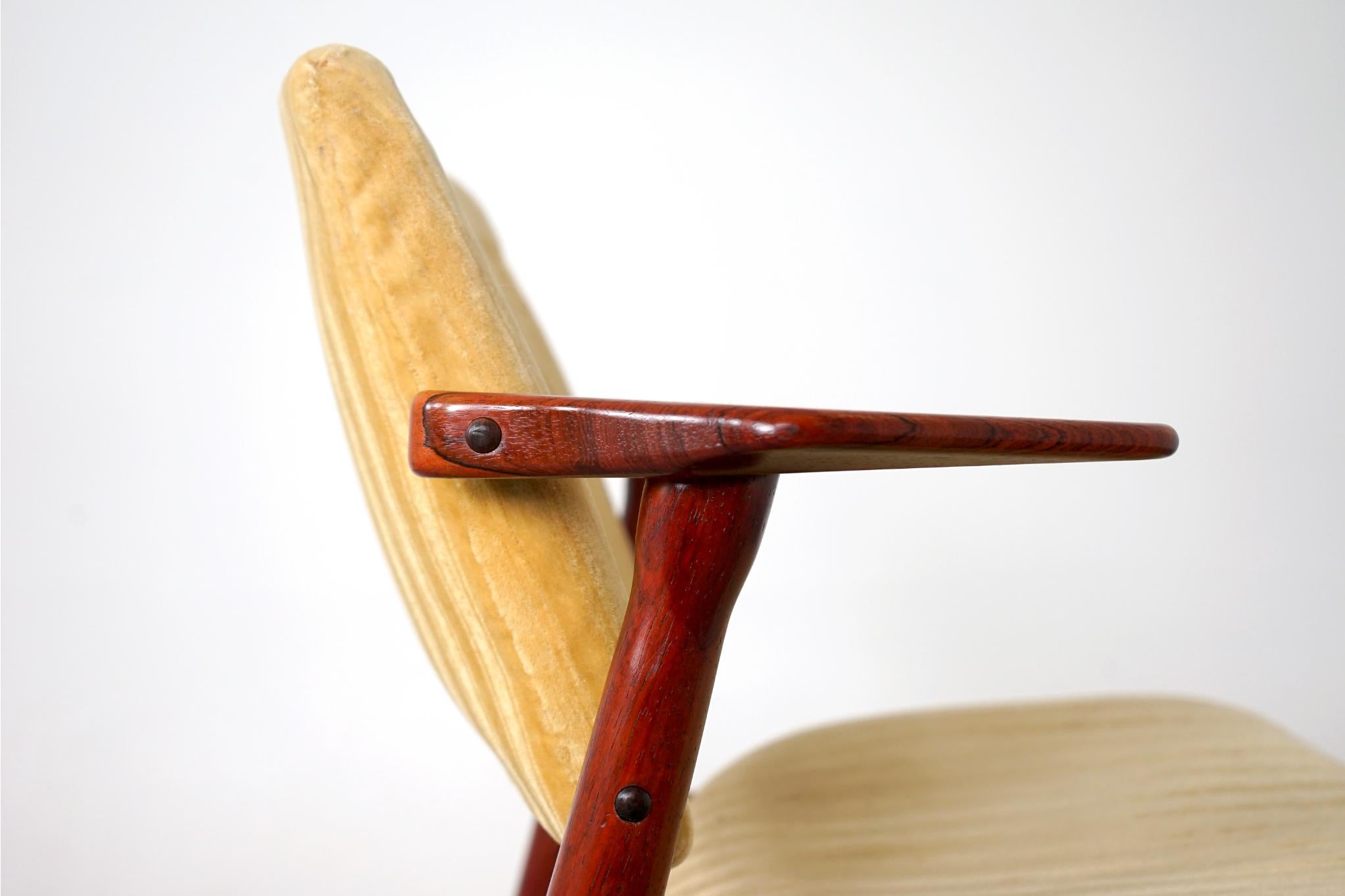 Danish Mid-Century Modern Rosewood Arm Chair, by Arne Vodder *4 Available For Sale 2