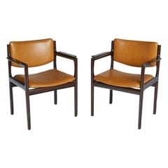 Danish Mid-Century Modern Rosewood Armchairs, circa 1960, Signed