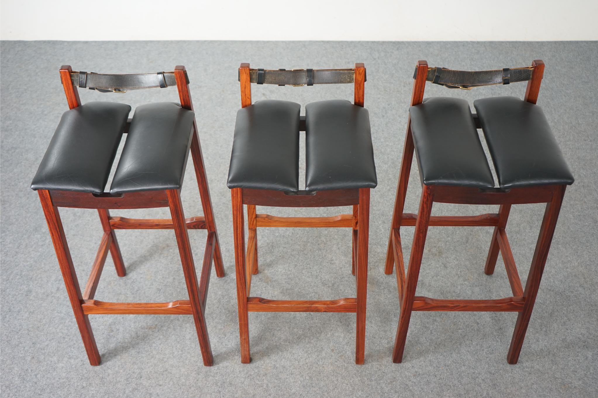 Danish Mid-Century Modern Rosewood Bar with Stools For Sale 4