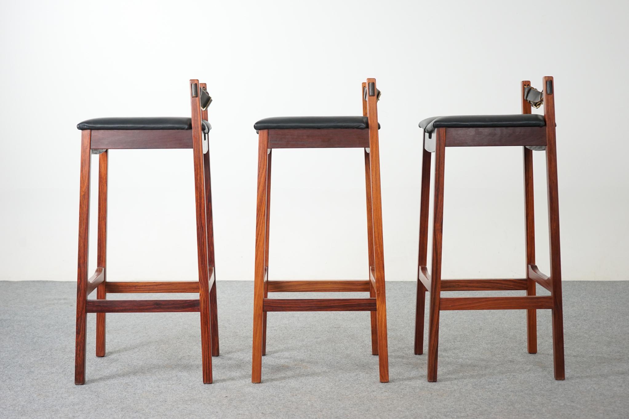 Danish Mid-Century Modern Rosewood Bar with Stools For Sale 5