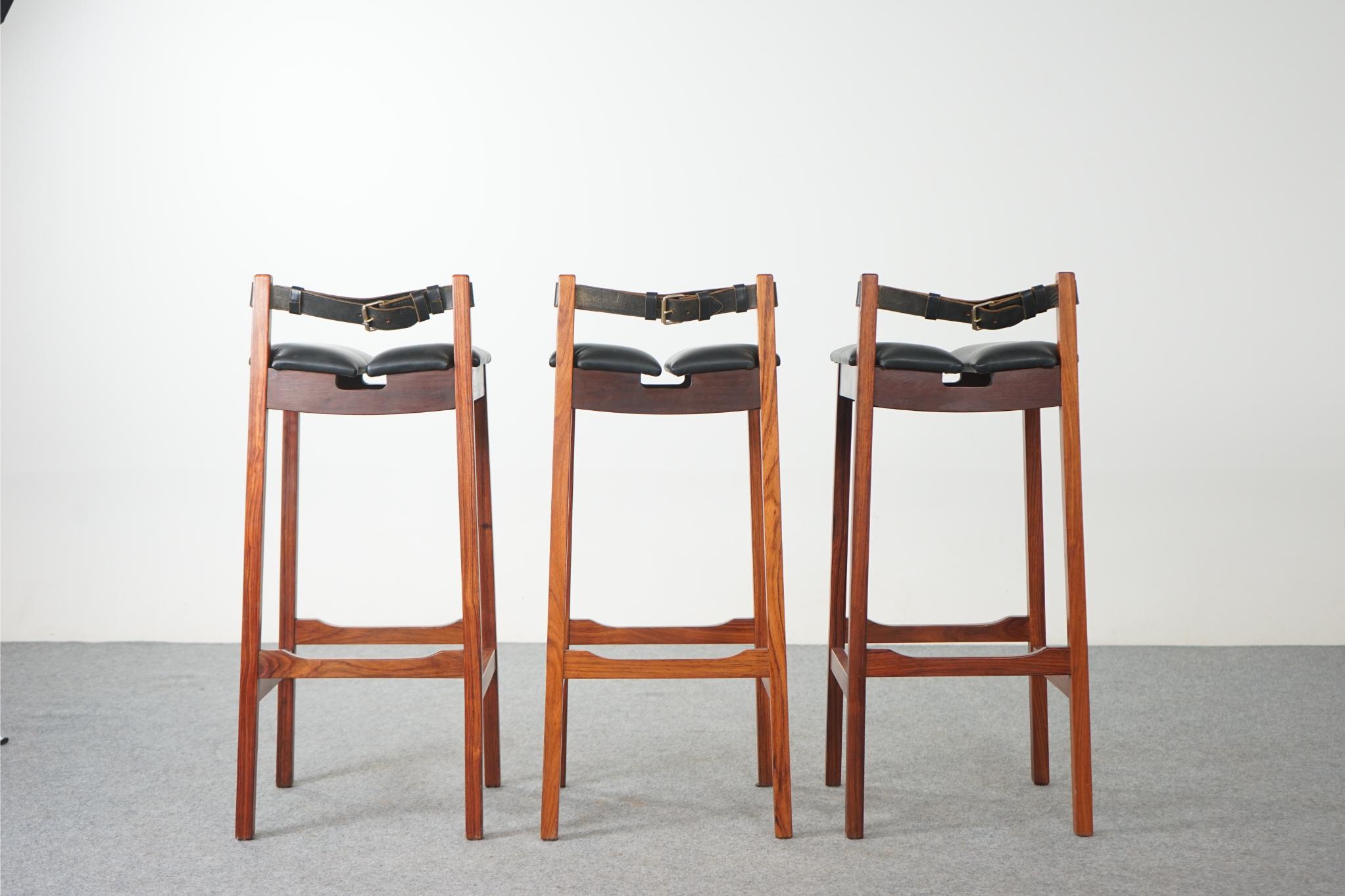 Danish Mid-Century Modern Rosewood Bar with Stools For Sale 6