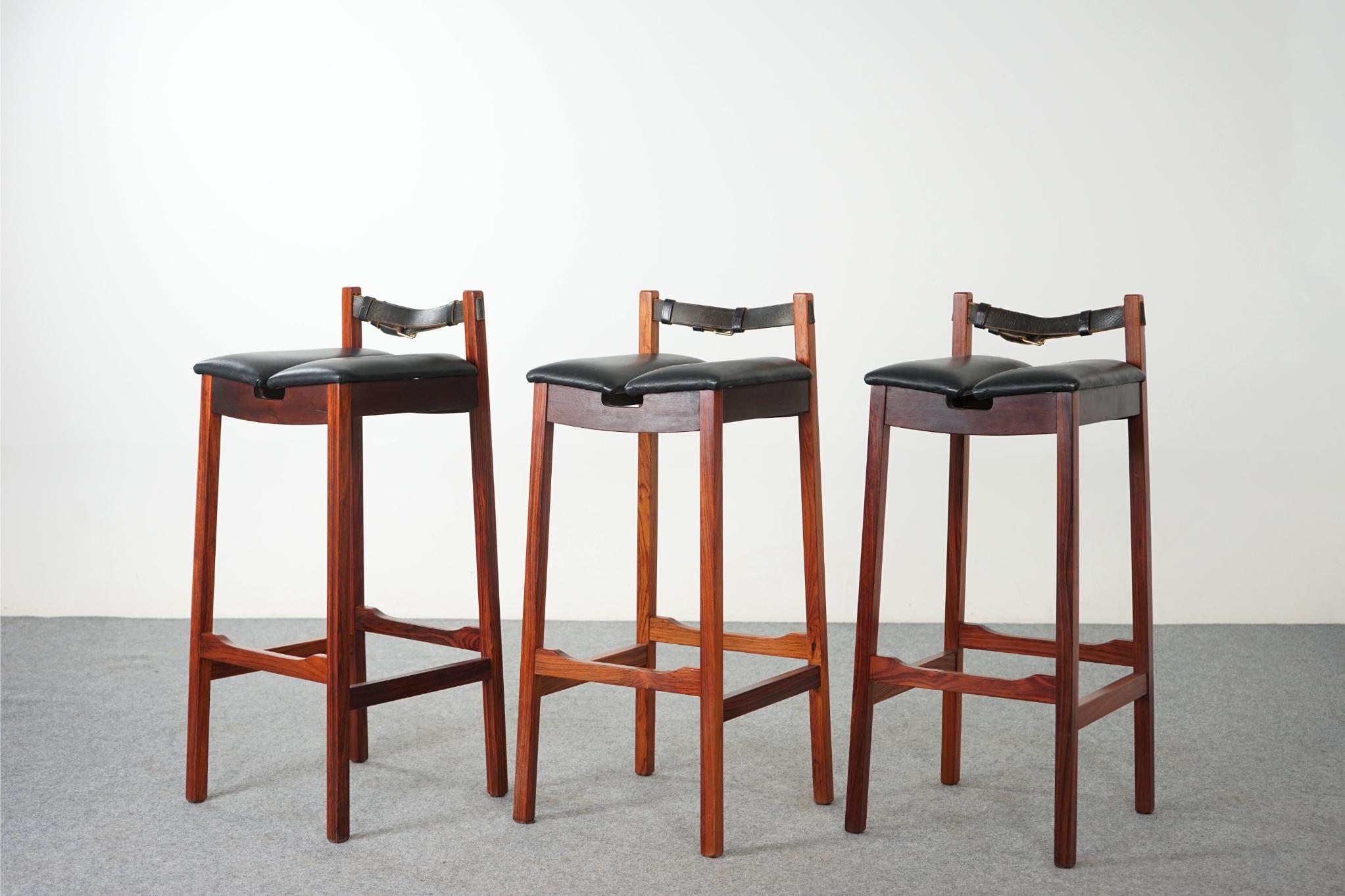 Danish Mid-Century Modern Rosewood Bar with Stools For Sale 2