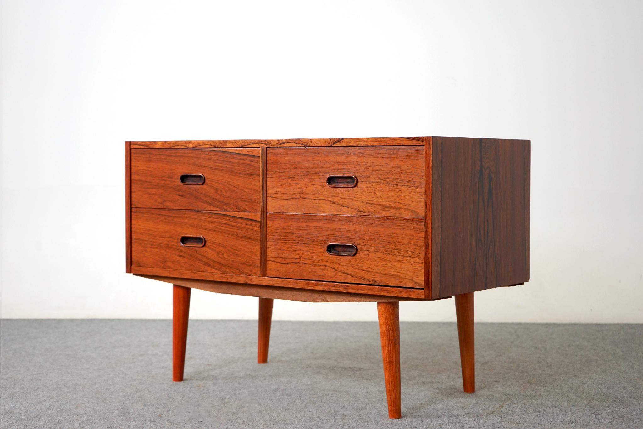 Danish Mid-Century Modern Rosewood Bedside Dresser In Good Condition For Sale In VANCOUVER, CA