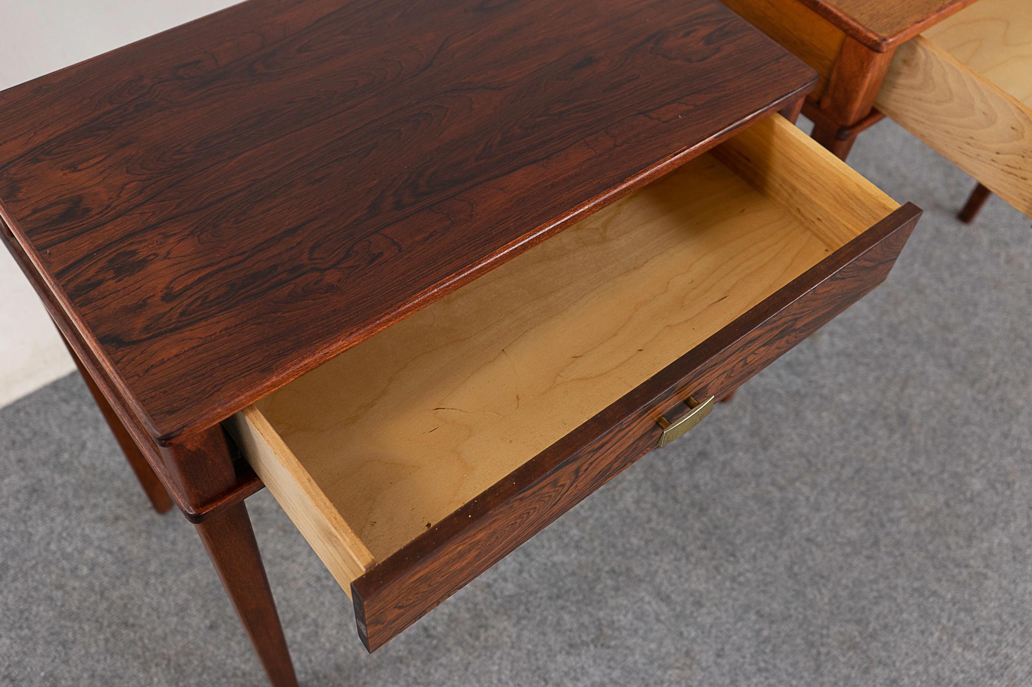 Danish Mid-Century Modern Rosewood Bedside Pair For Sale 2