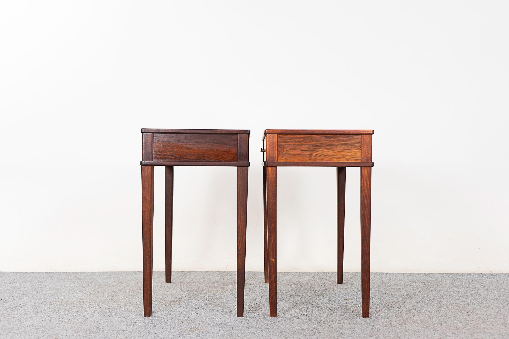 Danish Mid-Century Modern Rosewood Bedside Pair For Sale 3