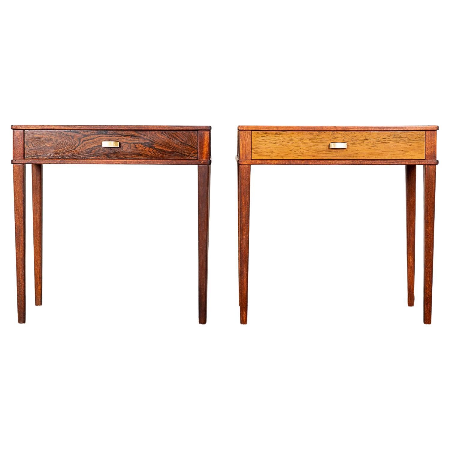 Danish Mid-Century Modern Rosewood Bedside Pair For Sale