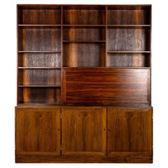 Bibliothèque/armoire danoise moderne en bois de rose du milieu du siècle dernier par Kai Winding