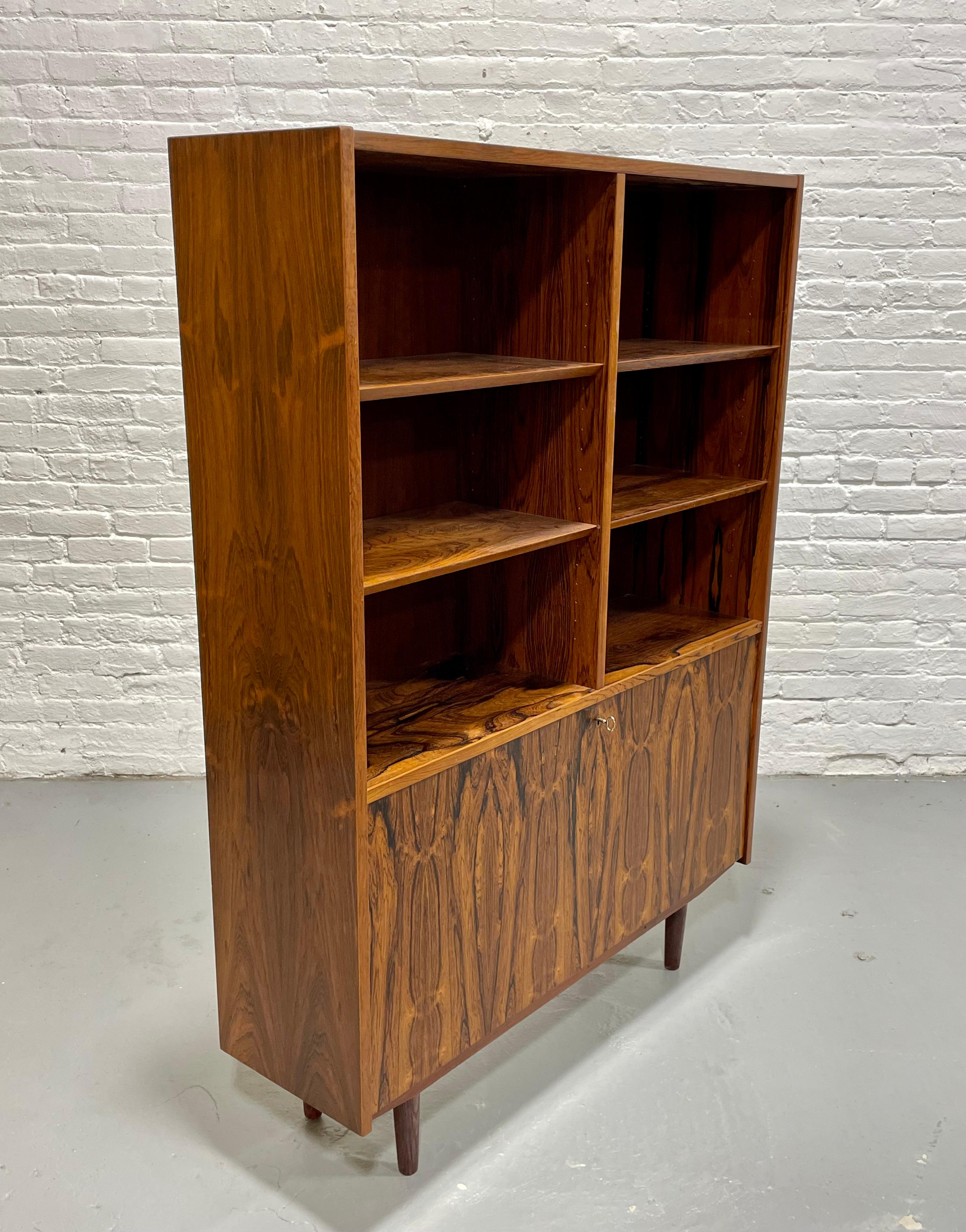 DANISH Mid Century Modern ROSEWOOD BOOKCASE / China Cabinet, c. 1960's For Sale 7