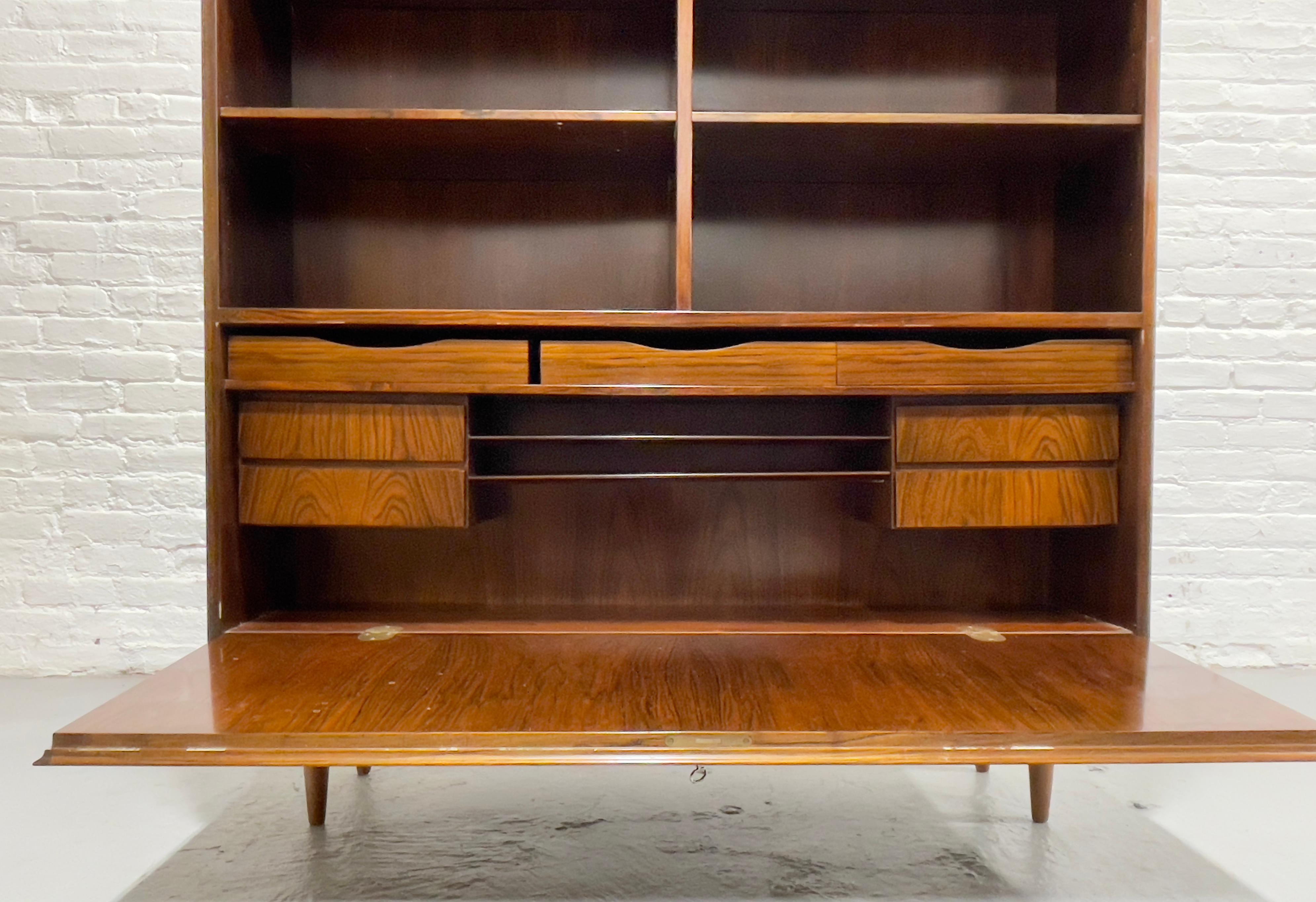 Mid-20th Century DANISH Mid Century Modern ROSEWOOD BOOKCASE / China Cabinet, c. 1960's For Sale