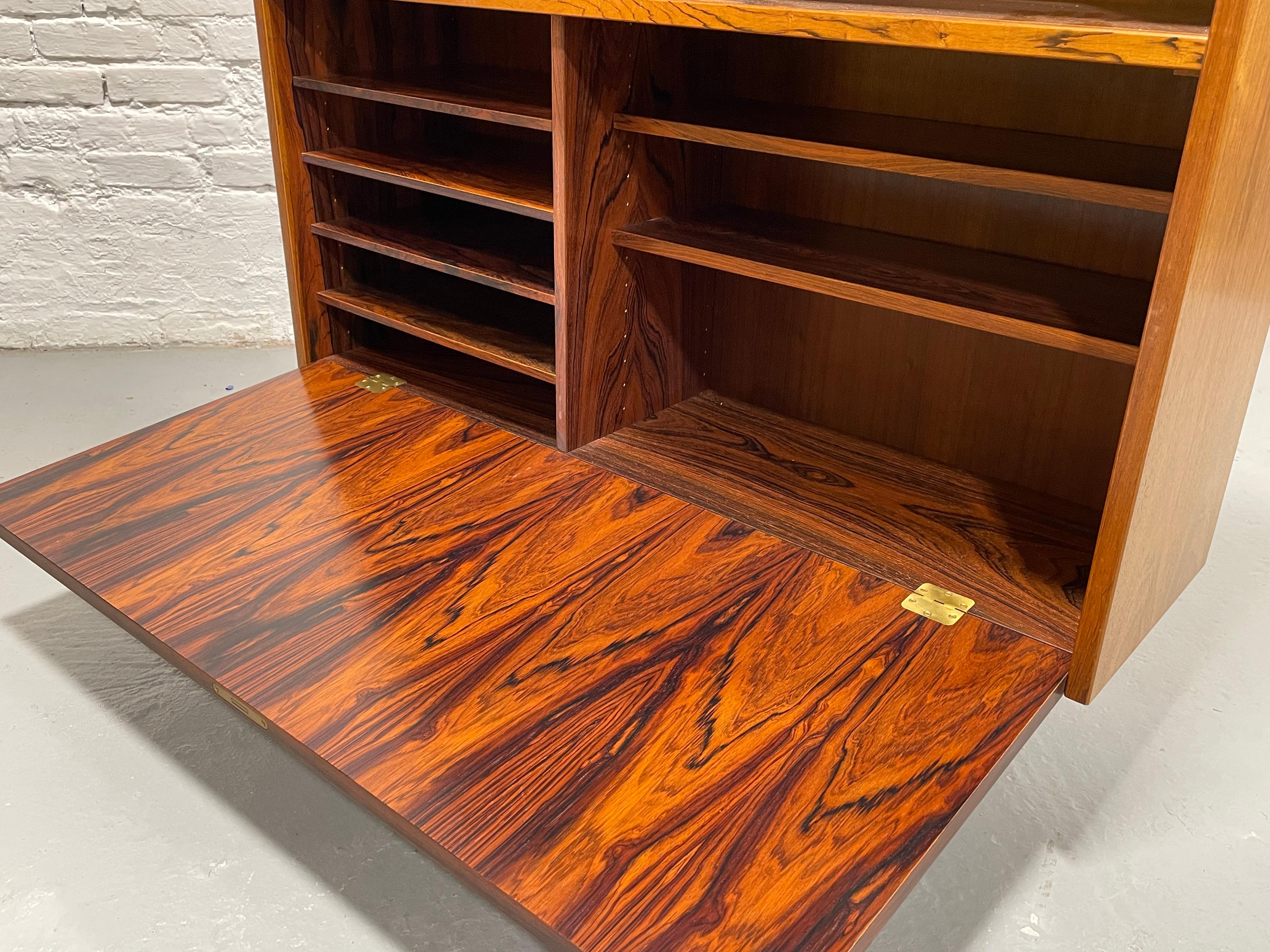 Rosewood DANISH Mid Century Modern ROSEWOOD BOOKCASE / China Cabinet, c. 1960's For Sale
