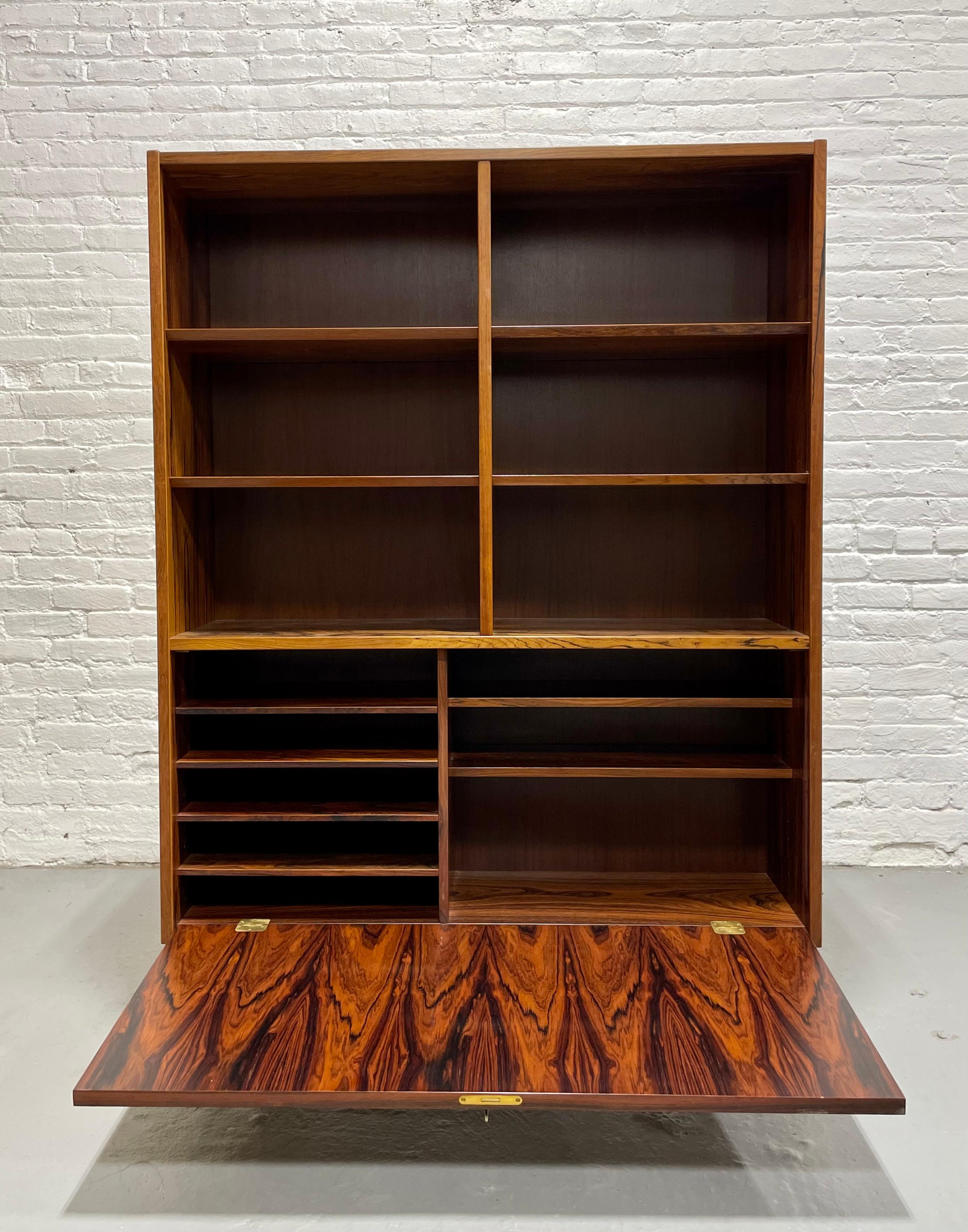 DANISH Mid Century Modern ROSEWOOD BOOKCASE / China Cabinet, c. 1960's For Sale 2
