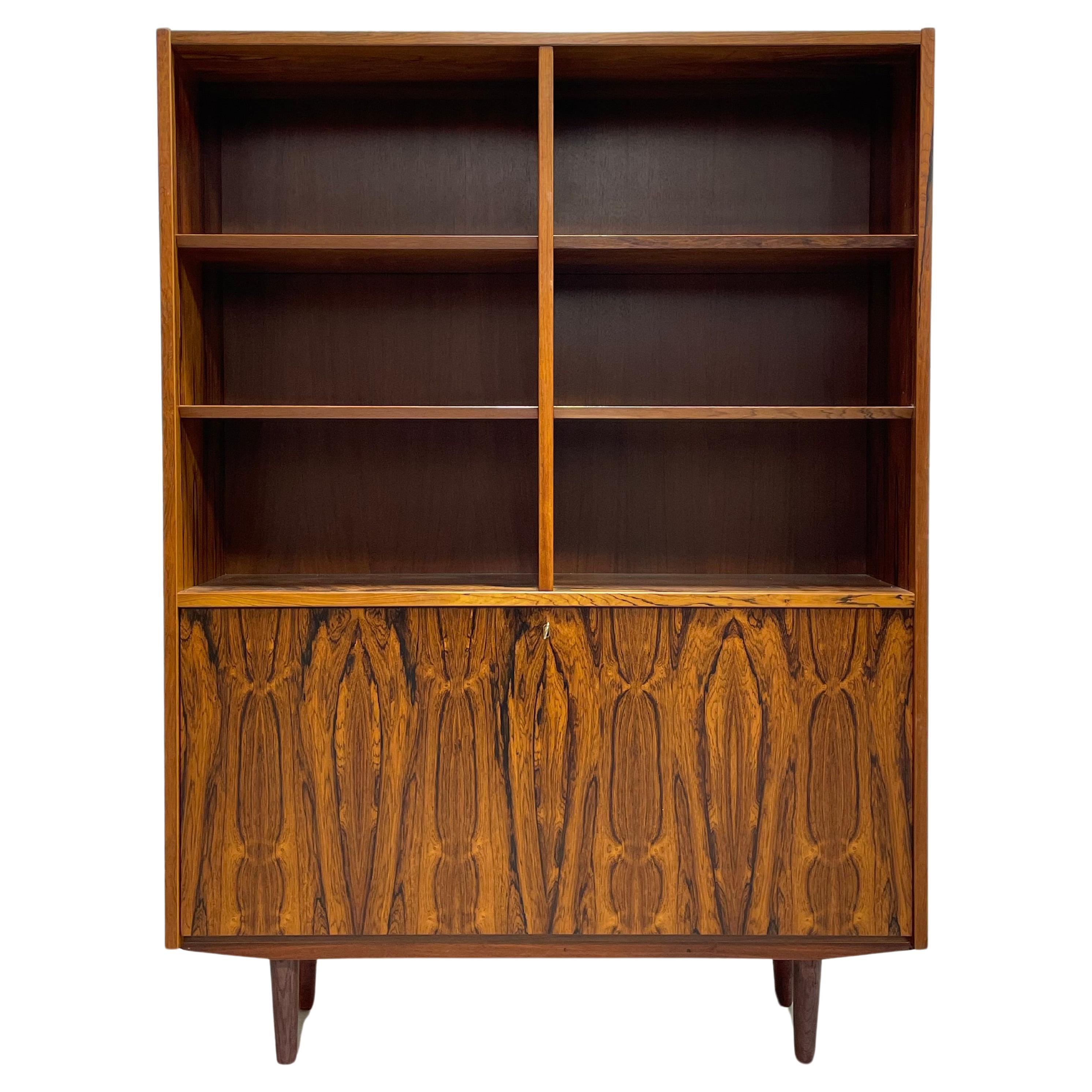 DANISH Mid Century Modern ROSEWOOD BOOKCASE / China Cabinet, c. 1960's For Sale