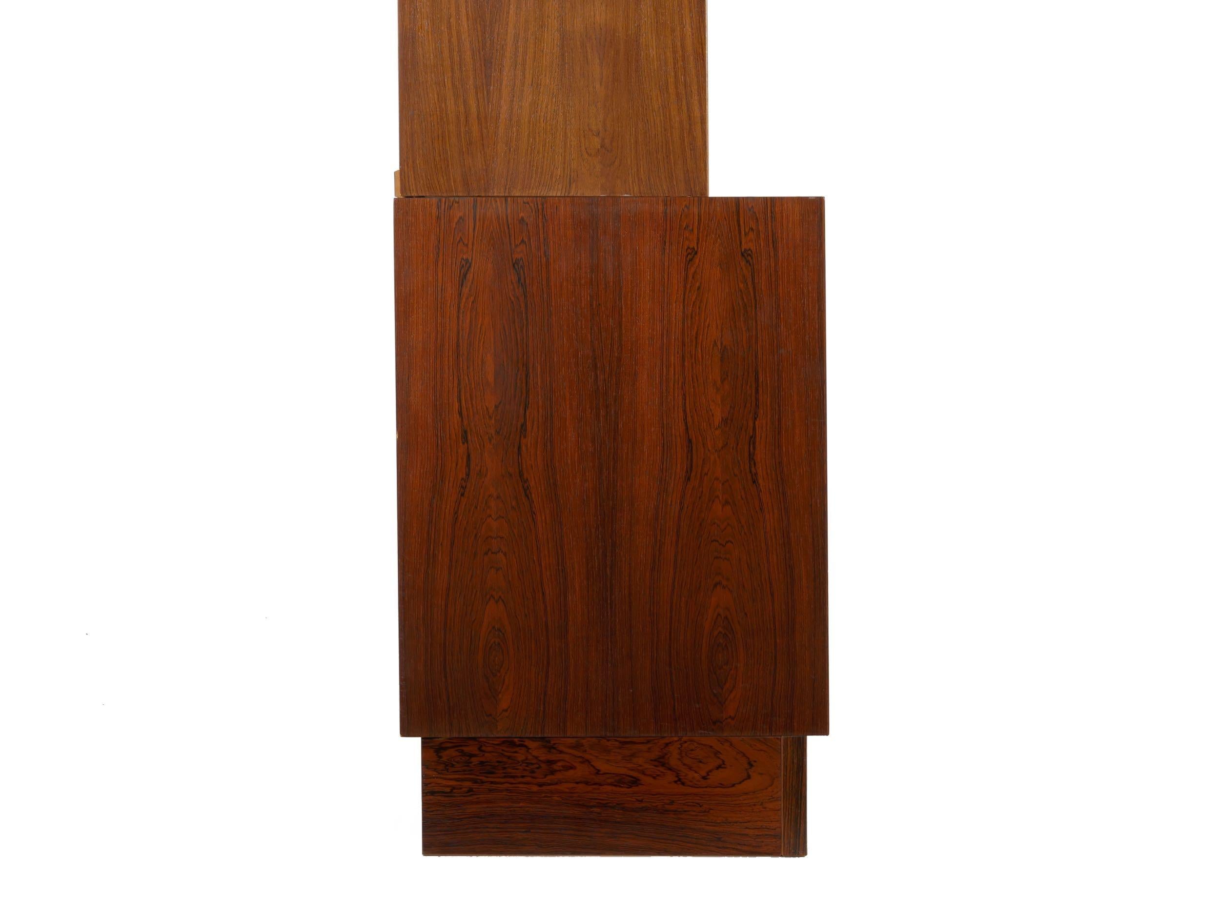 Danish Mid-Century Modern Rosewood Bookcase over Cabinet by Poul Hundevad 6