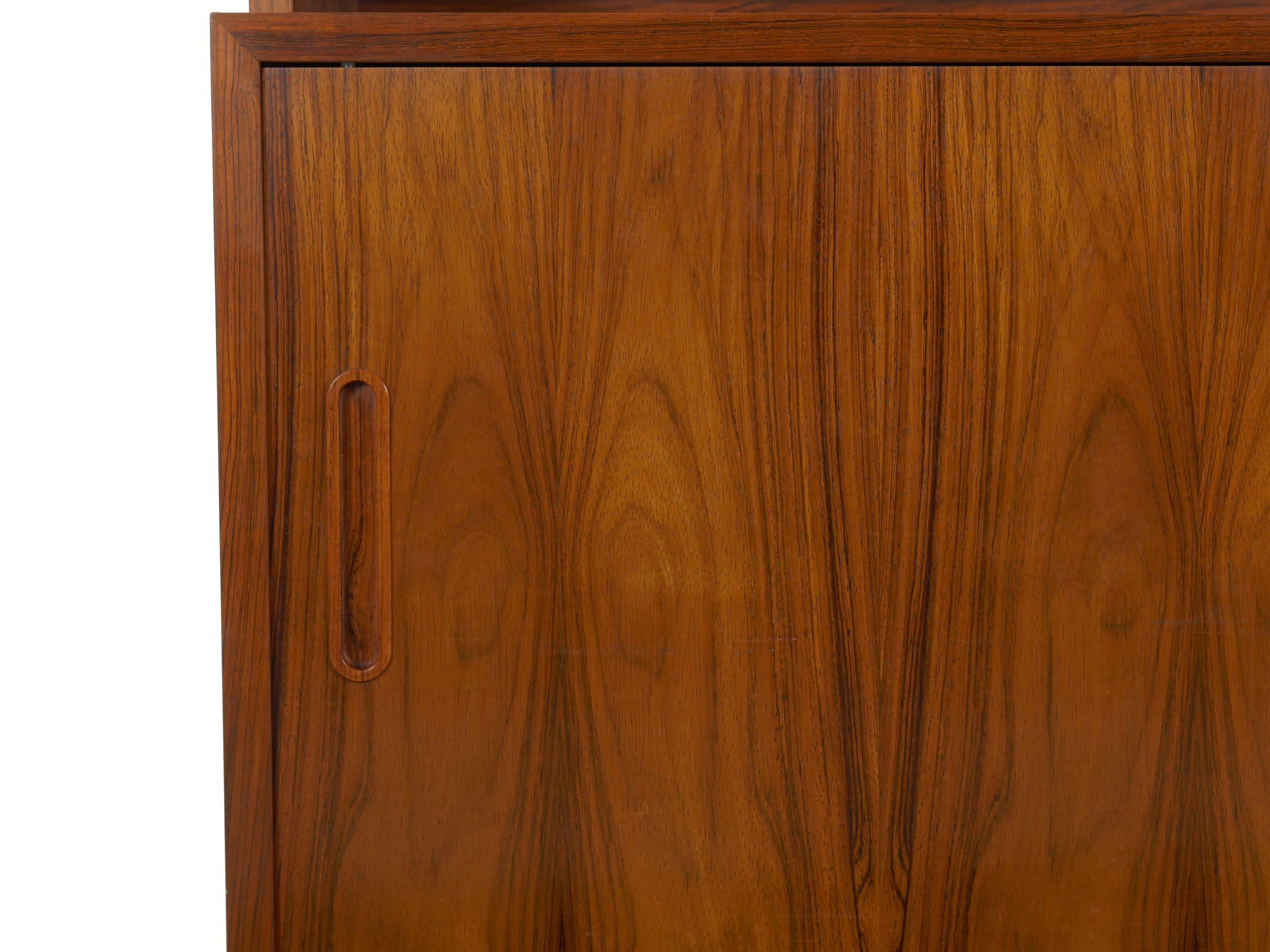 Danish Mid-Century Modern Rosewood Bookcase over Cabinet by Poul Hundevad 12