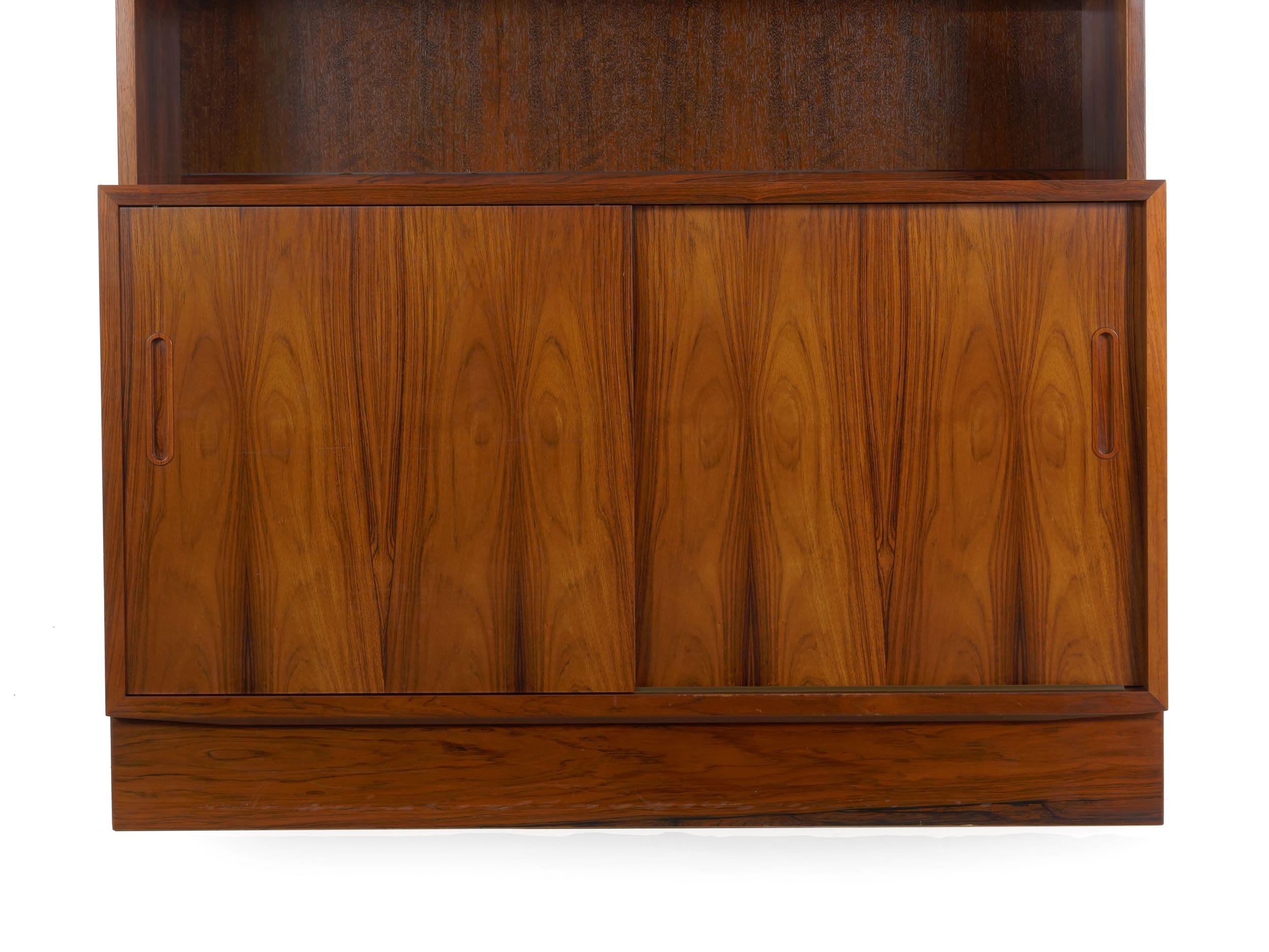 Danish Mid-Century Modern Rosewood Bookcase over Cabinet by Poul Hundevad 2