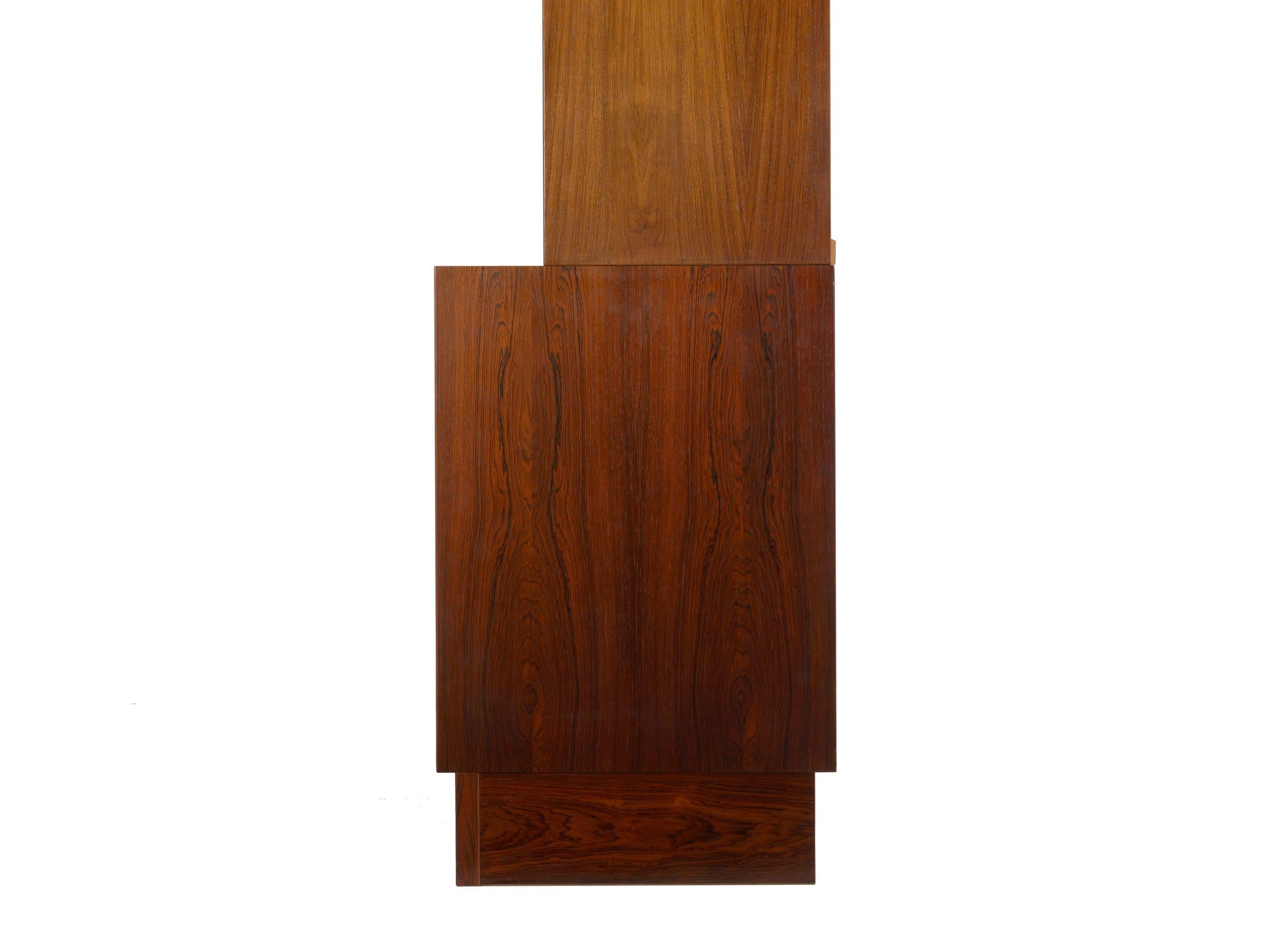 Danish Mid-Century Modern Rosewood Bookcase over Cabinet by Poul Hundevad 4