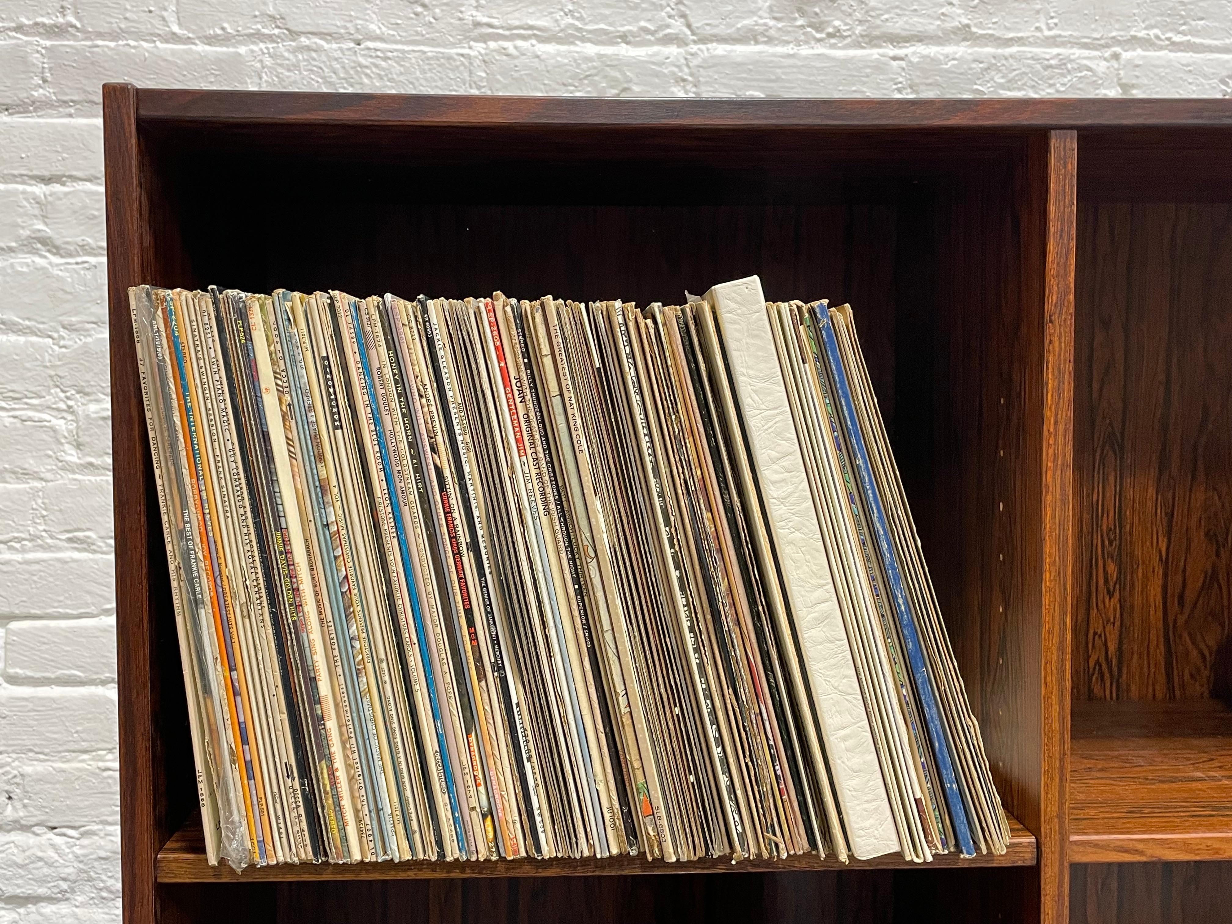 DANISH Mid Century Modern ROSEWOOD BOOKCASE / Vinyl Storage, c. 1960’s For Sale 9