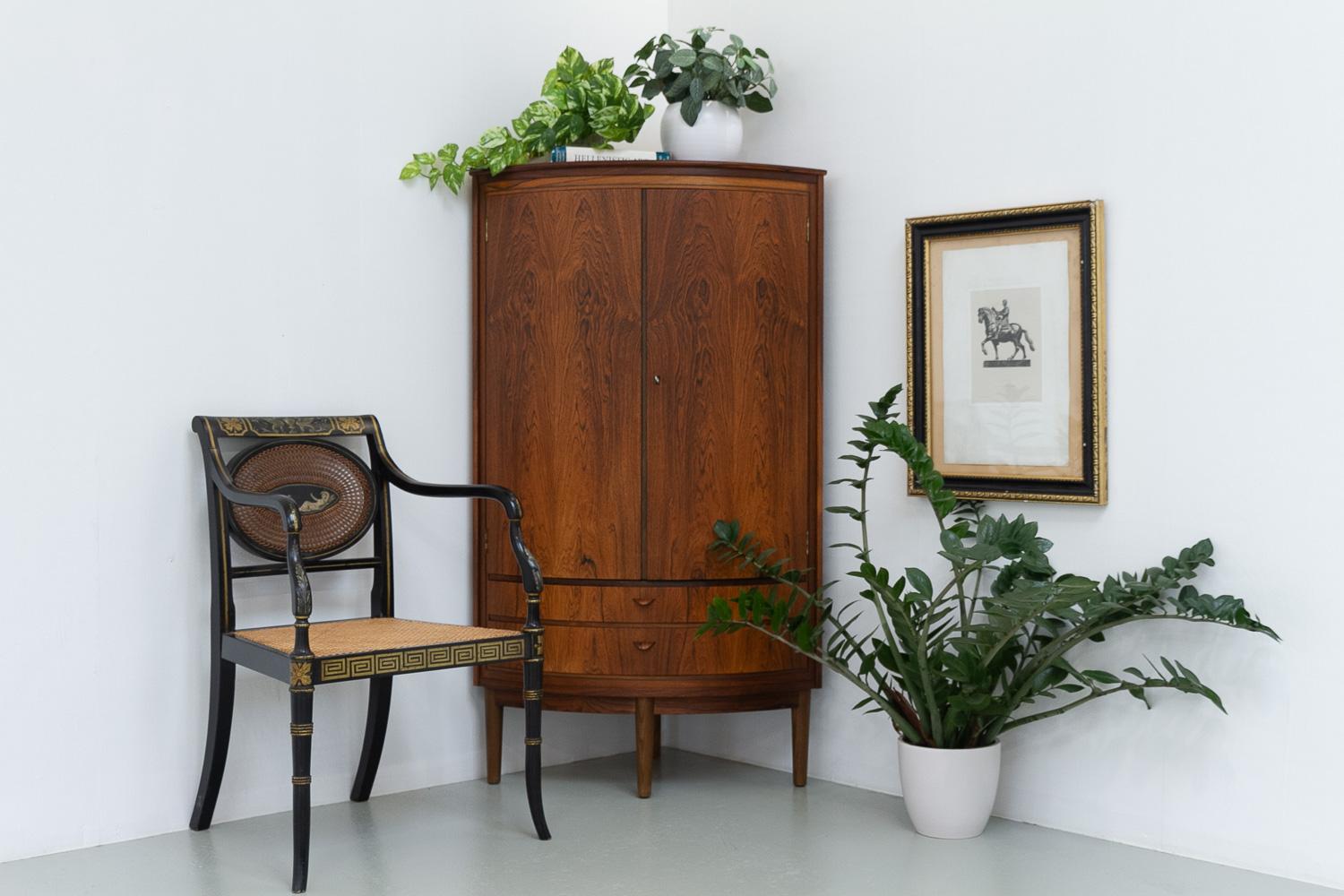 Meuble d'angle en palissandre danois de la Modernité du milieu du siècle, années 1950. en vente 10
