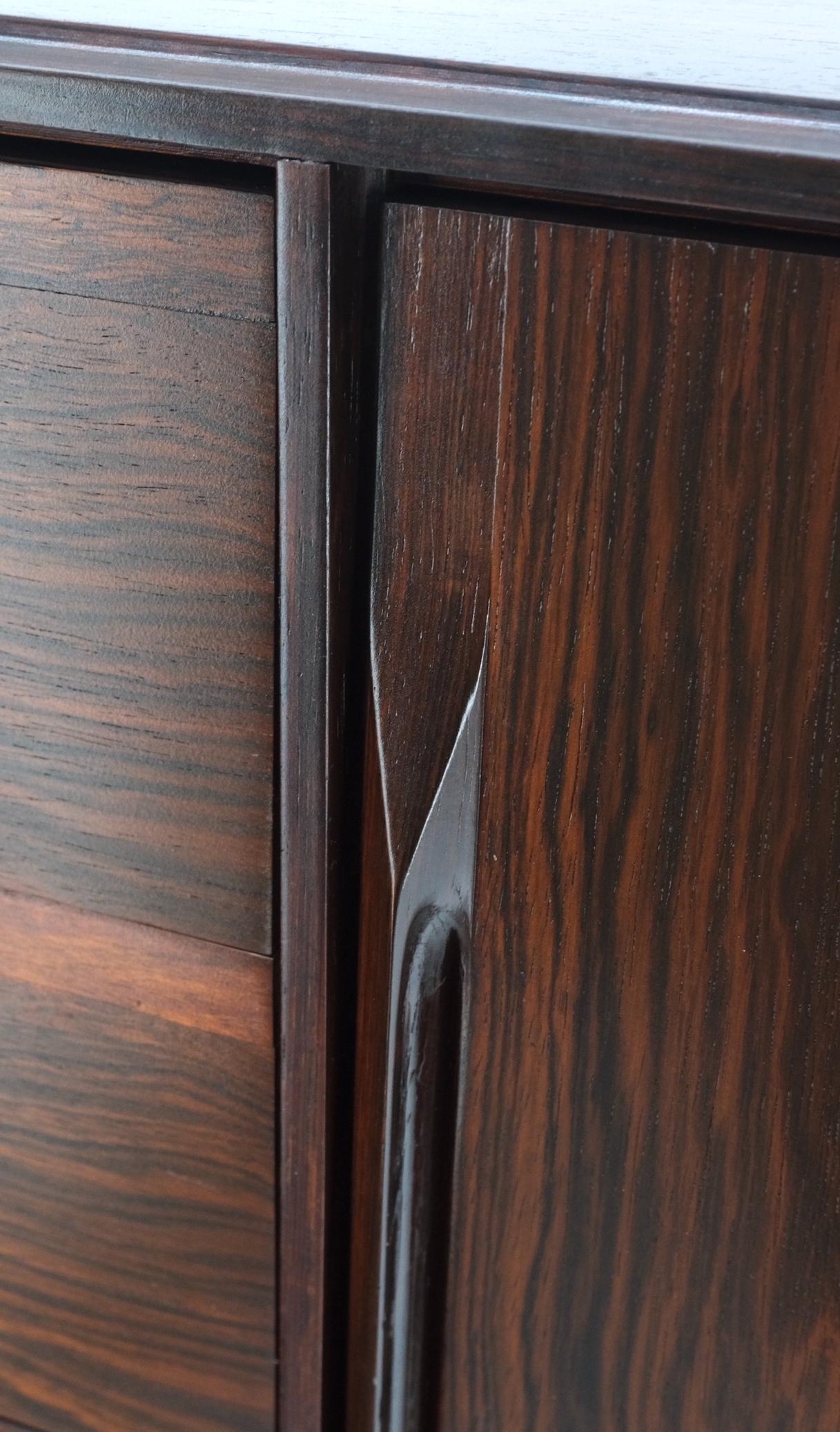 Danish Mid Century Modern Rosewood  Chifforobe Cabinet  Dresser Chest of Drawers 2
