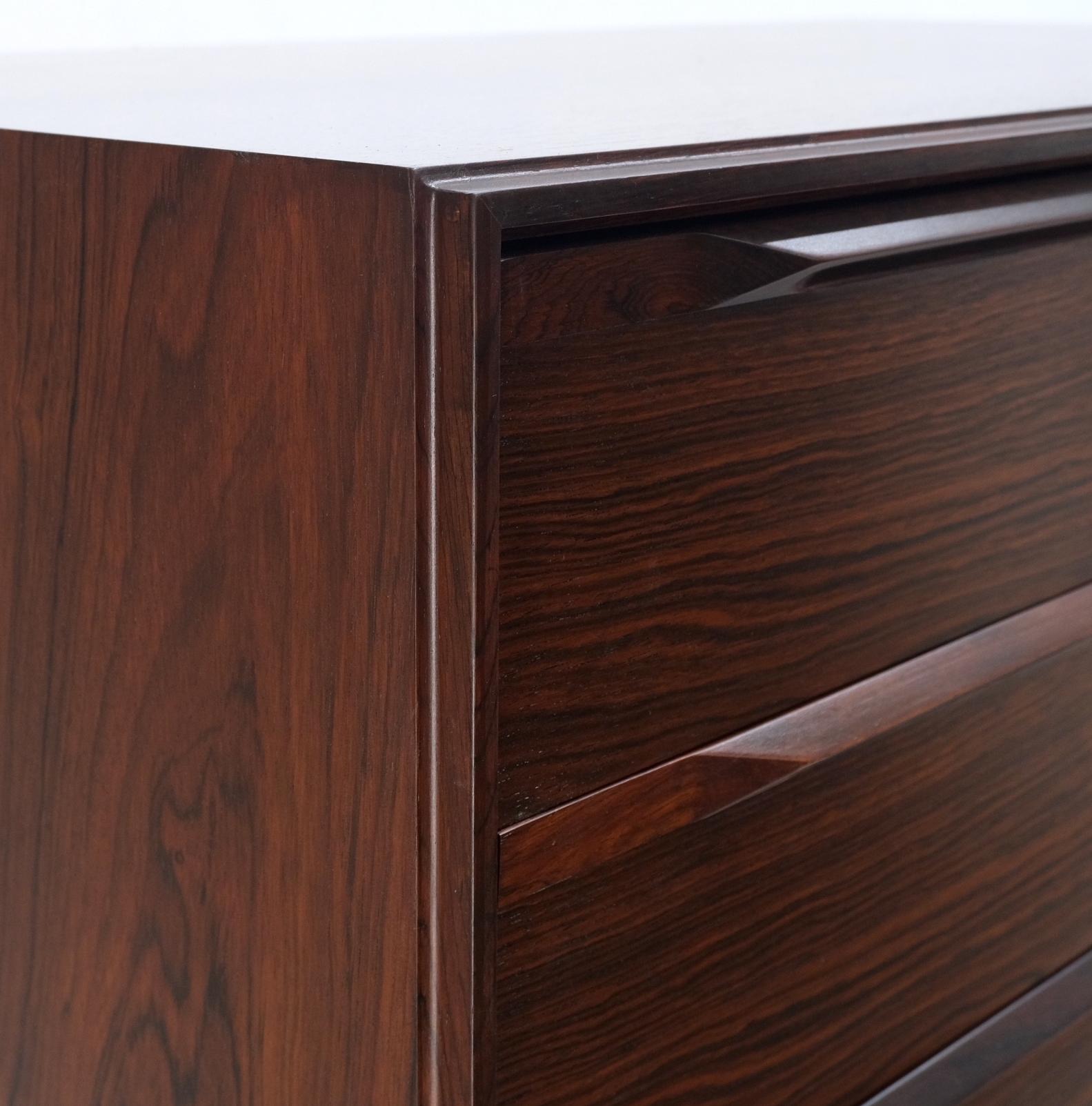 Danish Mid Century Modern Rosewood  Chifforobe Cabinet  Dresser Chest of Drawers 5