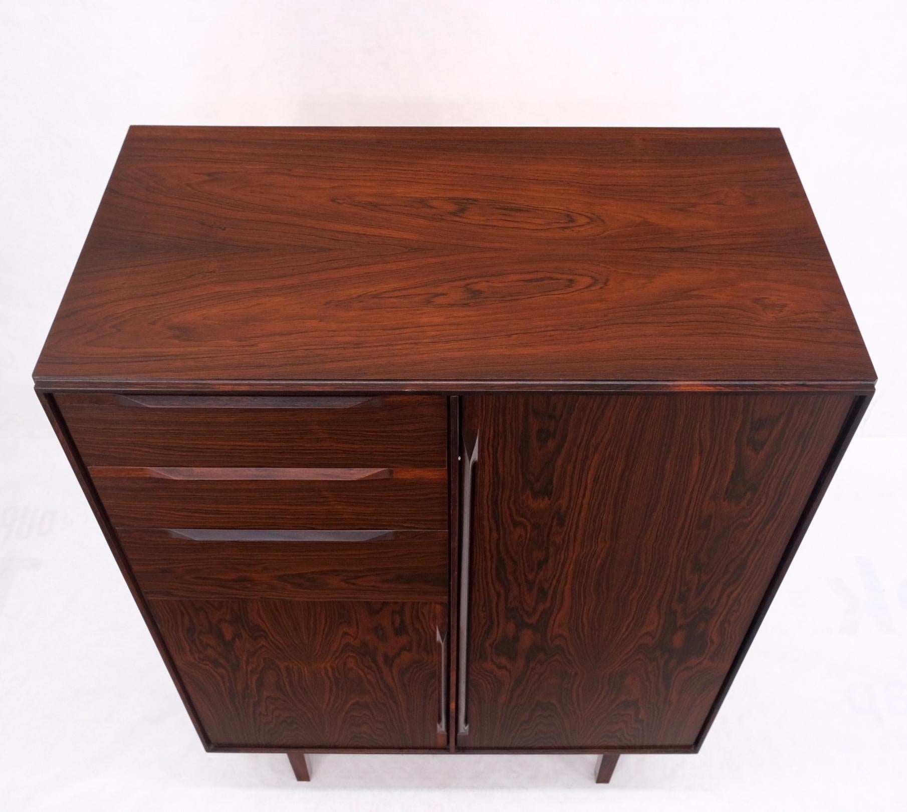 Danish Mid Century Modern Rosewood  Chifforobe Cabinet  Dresser Chest of Drawers 8