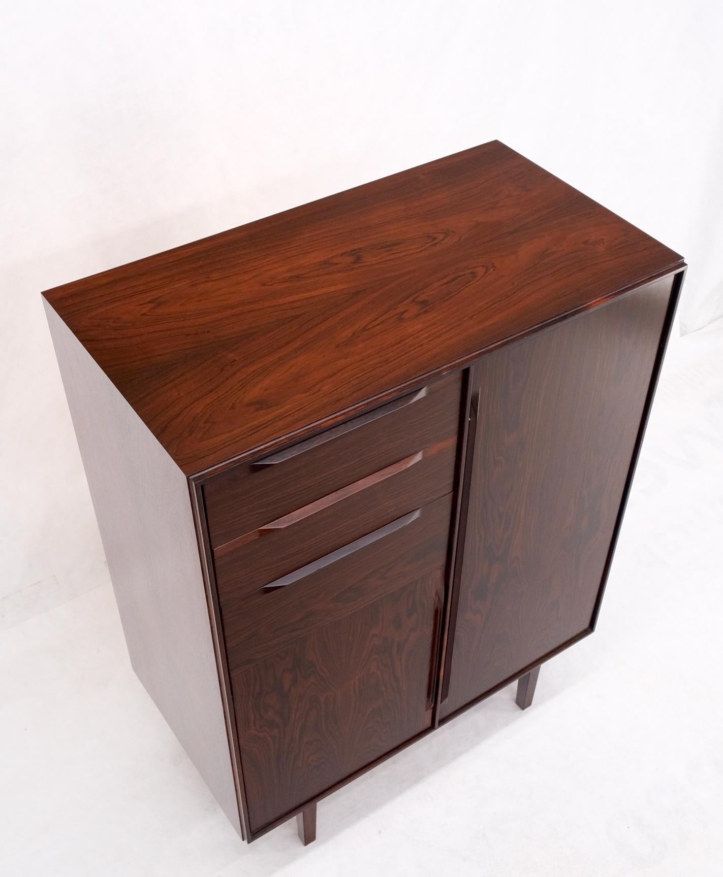 Danish Mid Century Modern Rosewood  Chifforobe Cabinet  Dresser Chest of Drawers 9