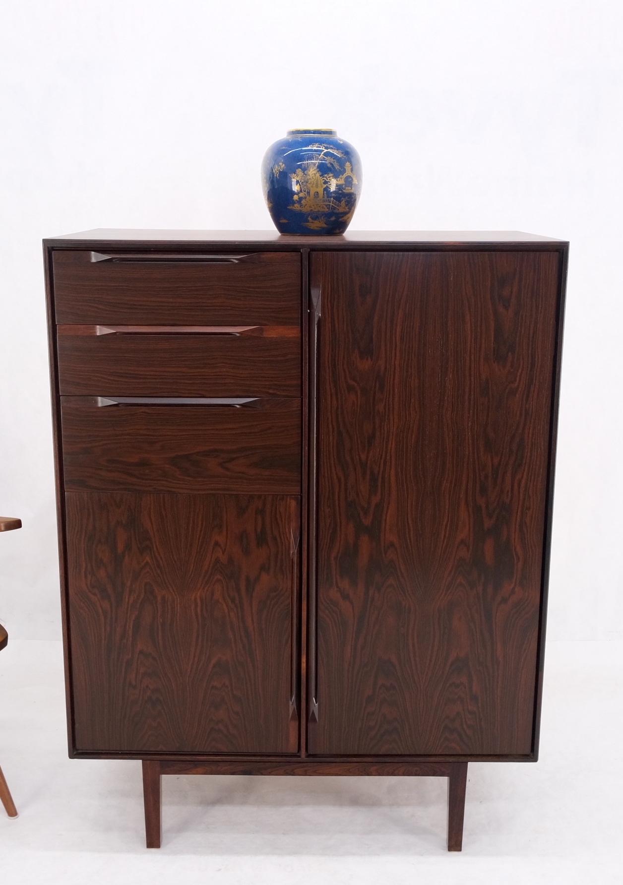 Danish Mid Century Modern Rosewood  Chifforobe Cabinet  Dresser Chest of Drawers 10