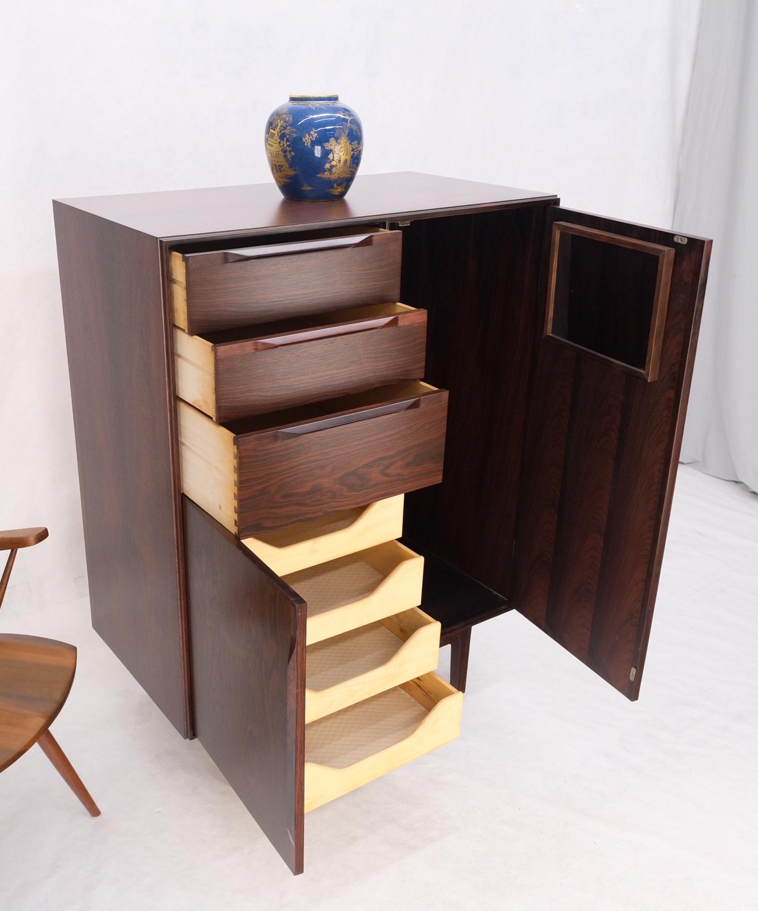 Danish Mid Century Modern Rosewood  Chifforobe Cabinet  Dresser Chest of Drawers 11