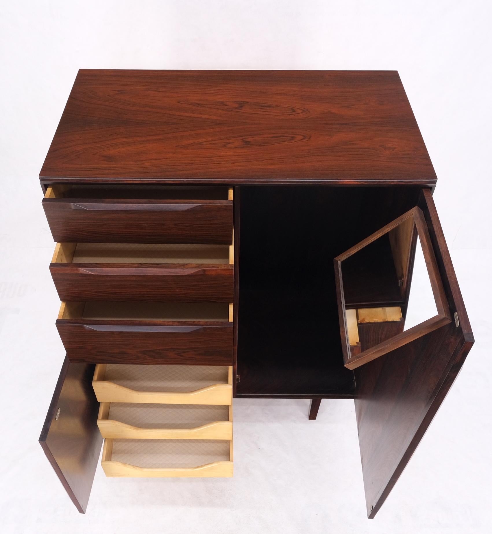 Danish Mid Century Modern Rosewood  Chifforobe Cabinet  Dresser Chest of Drawers 12