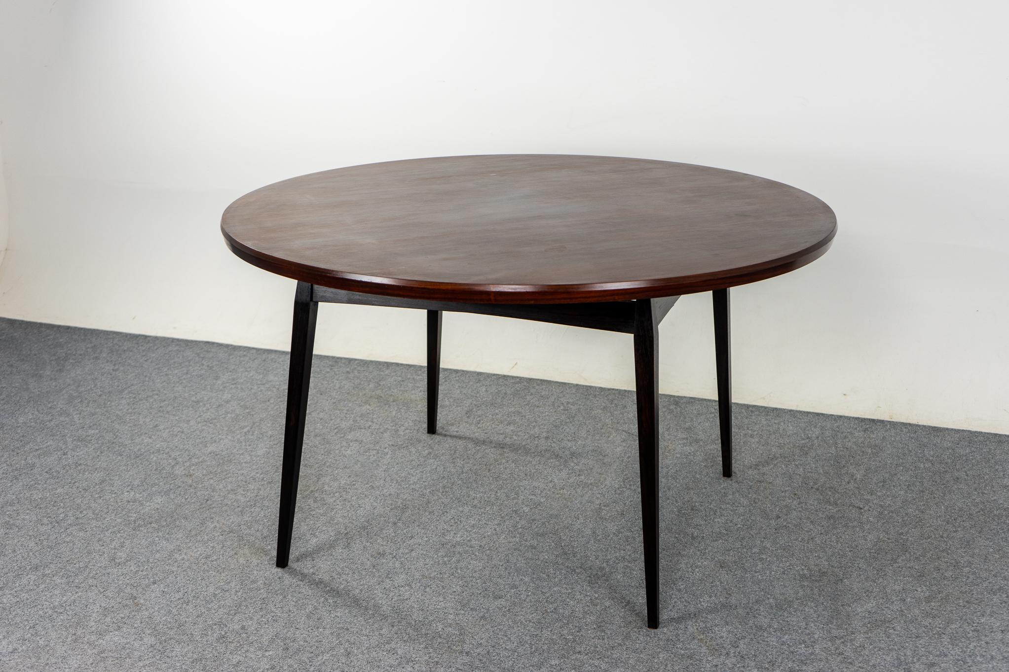 Hardwood Danish Mid-Century Modern Rosewood Circular Dining Table