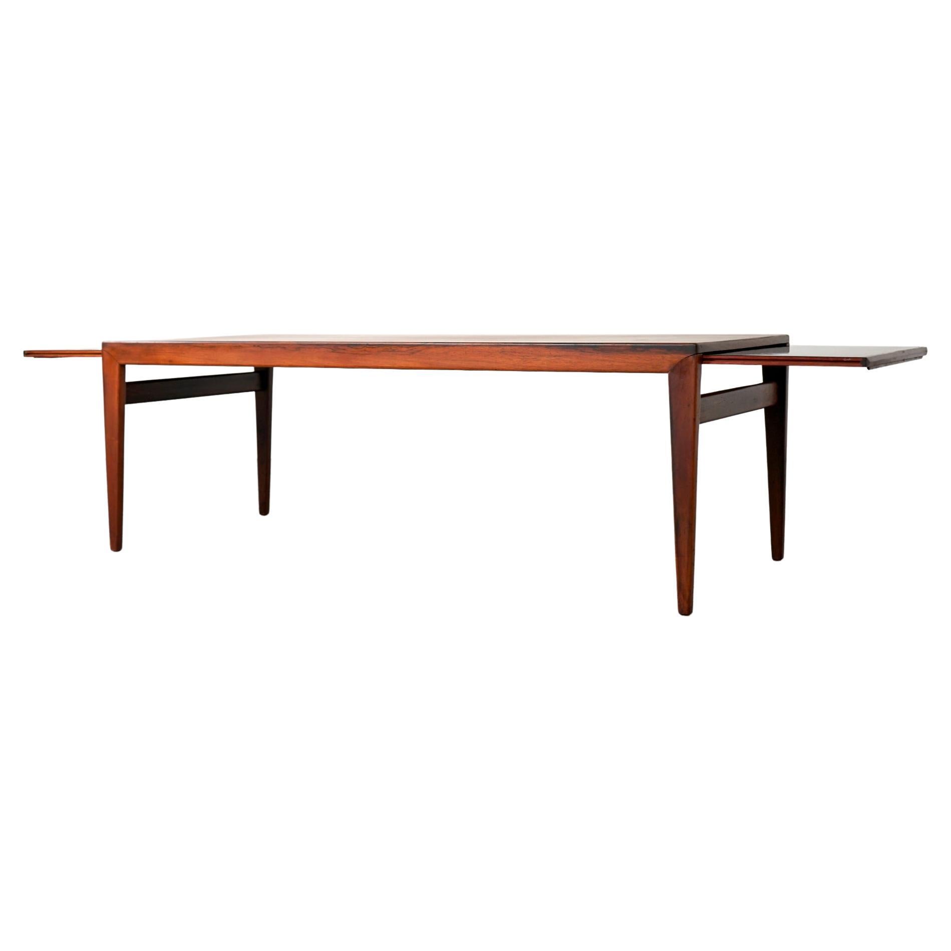 Danish Mid-Century Modern Rosewood Coffee Table with Leaves