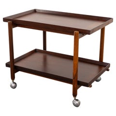 Used Danish Mid-Century Modern Rosewood Convertible Bar Cart, by Poul Hundevad