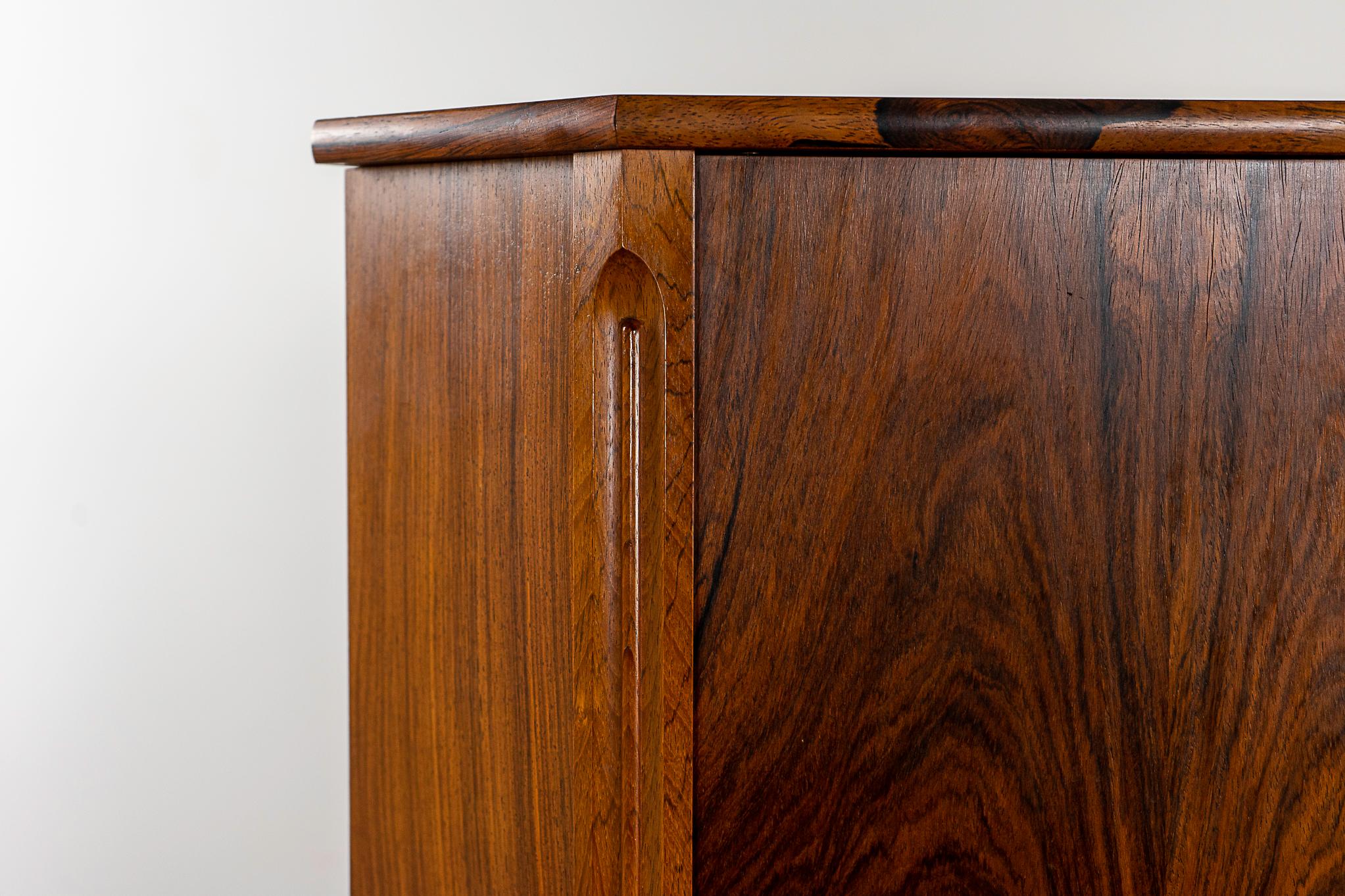 Scandinavian Modern Danish Mid-Century Modern Rosewood Corner Cabinet by Aulum