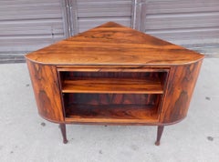 Danish Mid-Century Modern Rosewood Corner Dry Bar and Bookcase, circa 1960