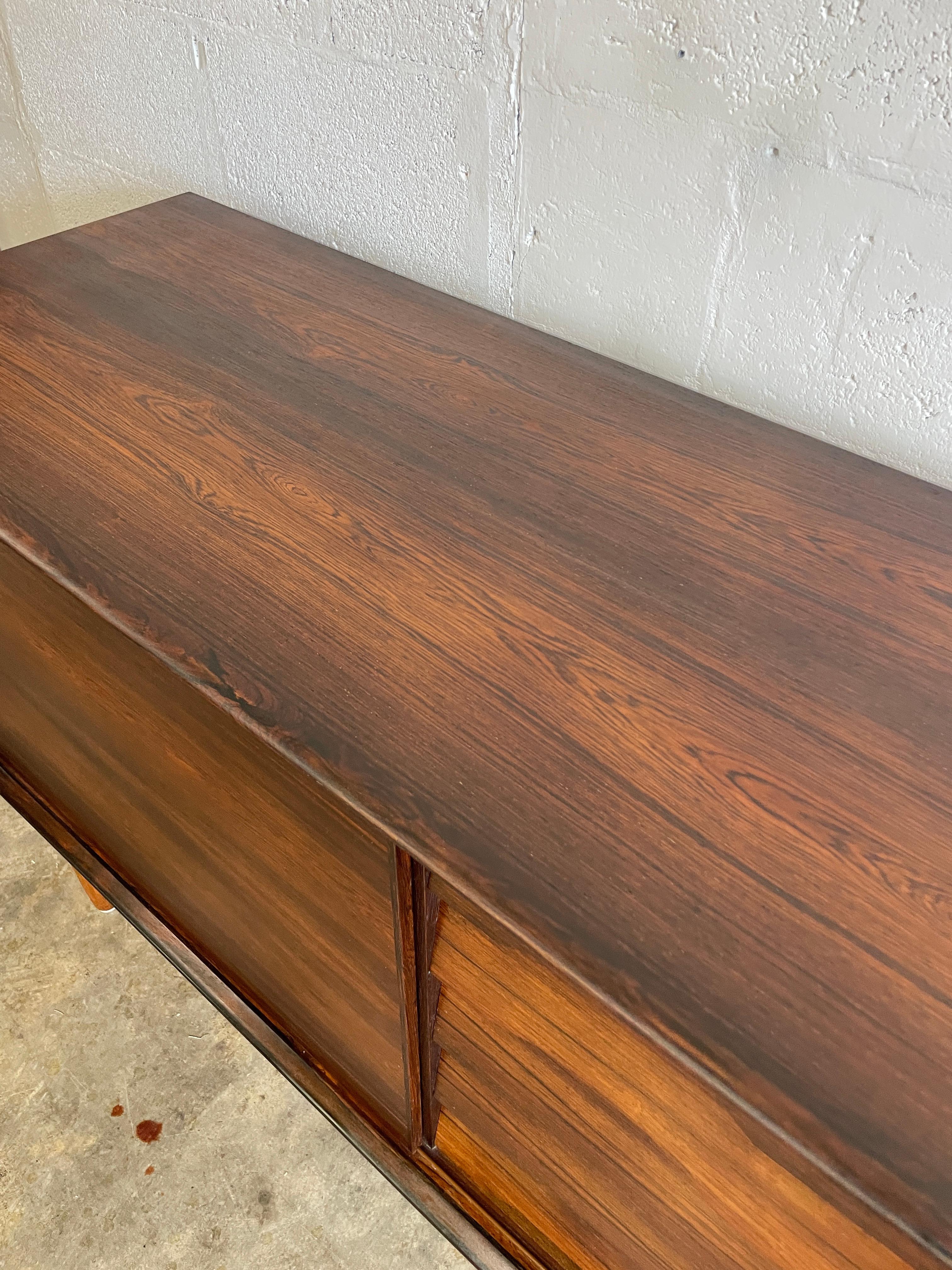 Danish Mid Century Modern Rosewood Credenza or TV Console by Skobvy For Sale 4