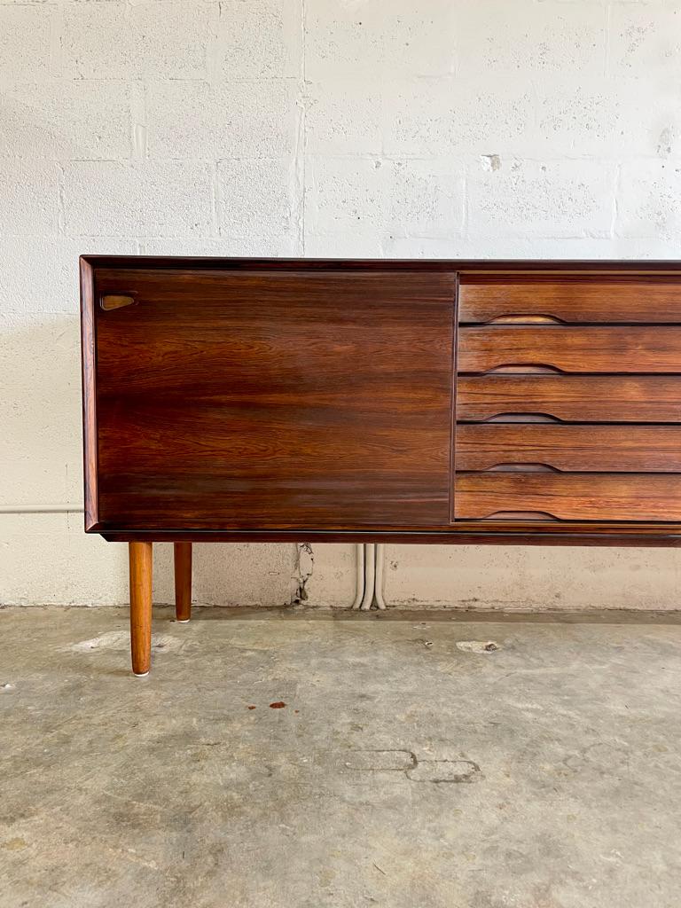 Danish Mid Century Modern Rosewood Credenza or TV Console by Skobvy For Sale 3