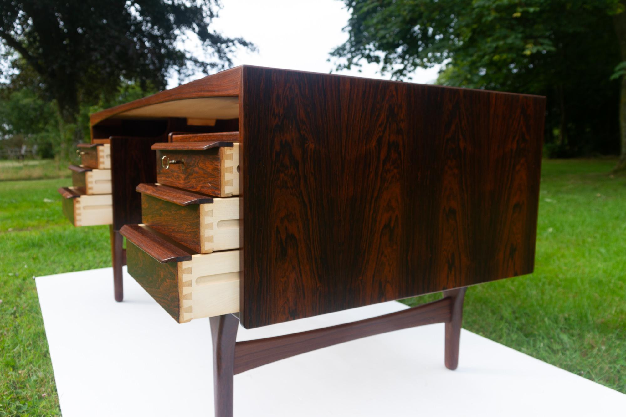Danish Mid-Century Modern Rosewood Desk by Valdemar Mortensen, 1960s 8