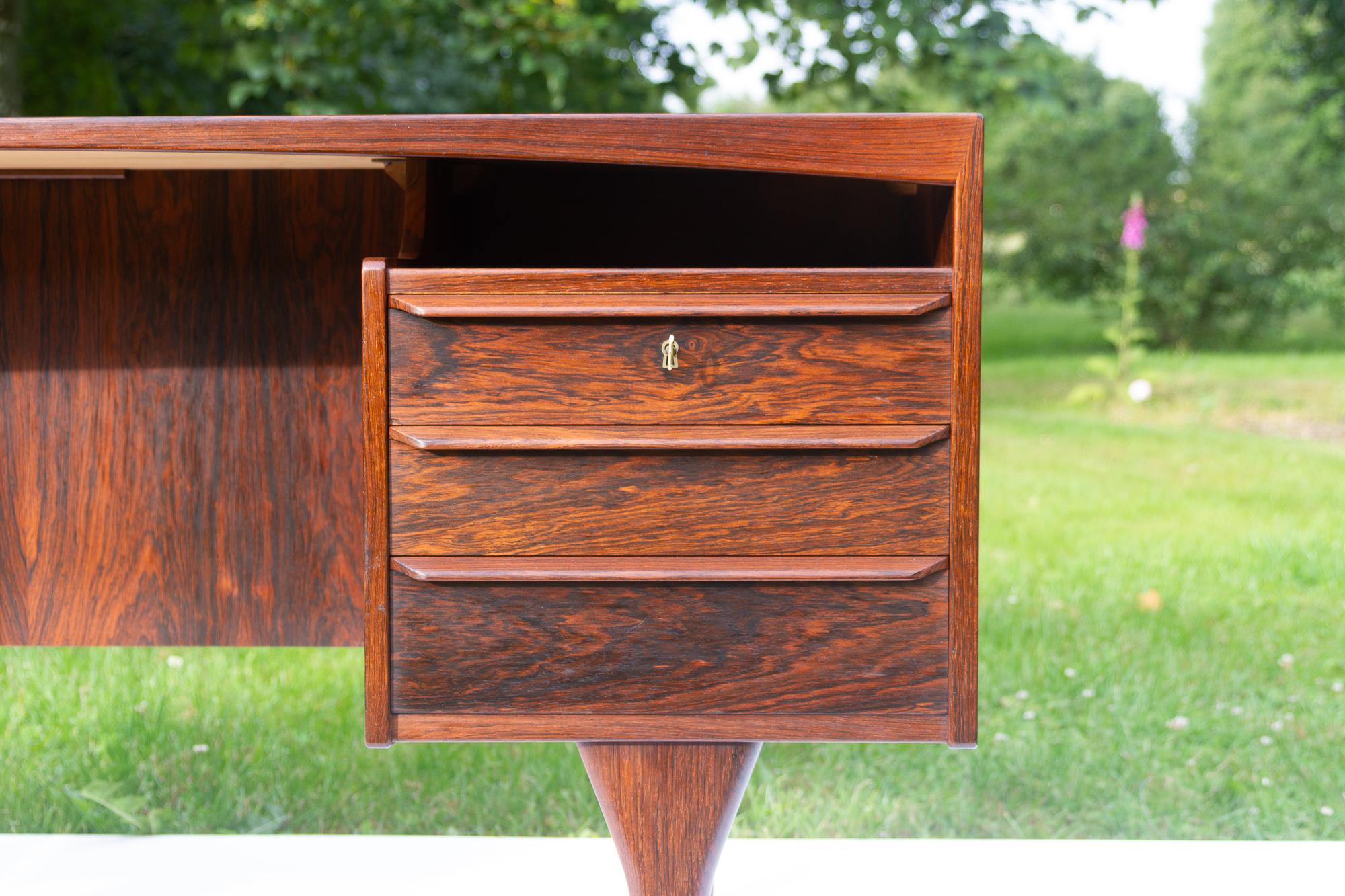 Mid-20th Century Danish Mid-Century Modern Rosewood Desk by Valdemar Mortensen, 1960s