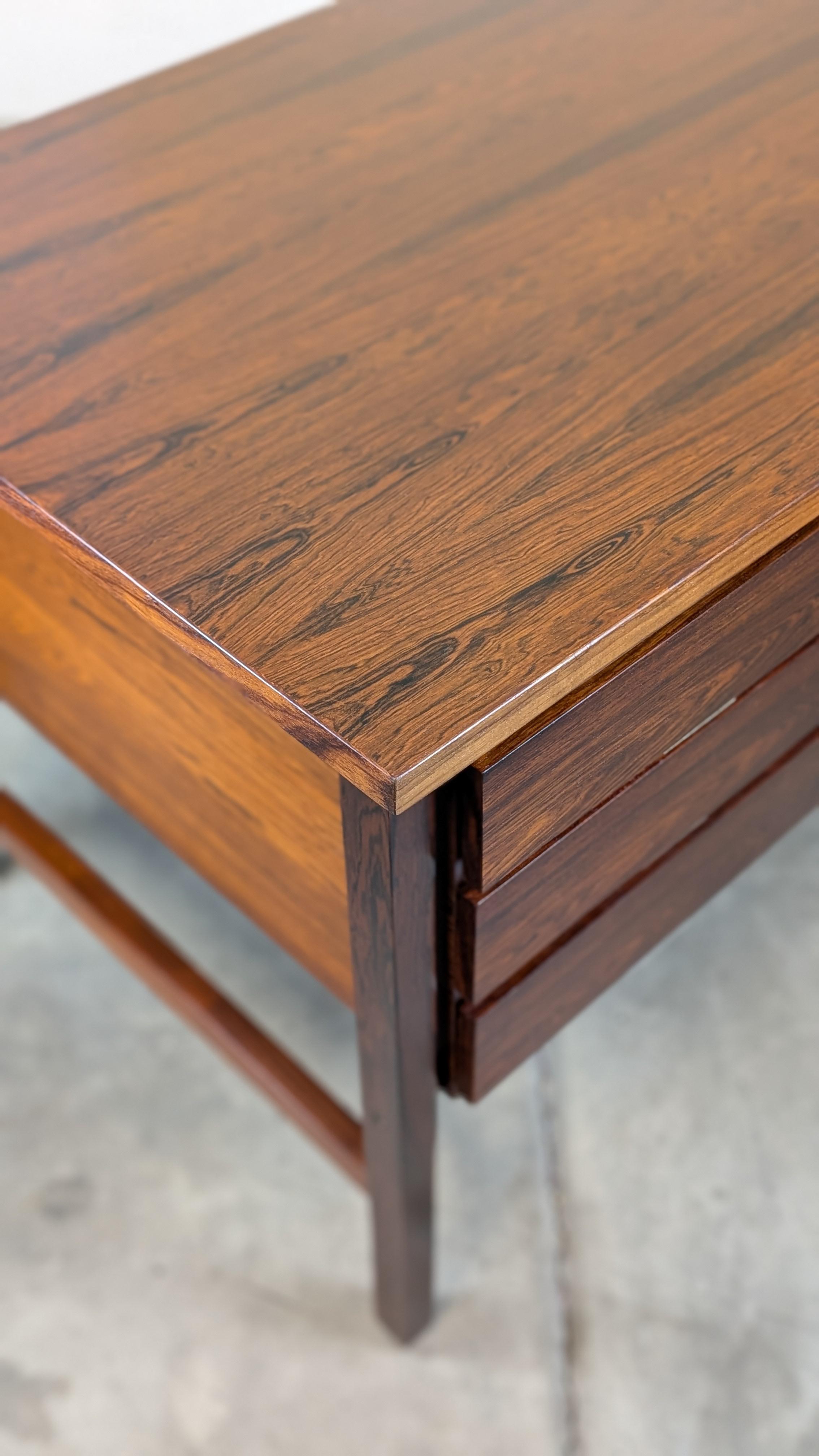 Danish Mid Century Modern Rosewood Desk, c1970s For Sale 12