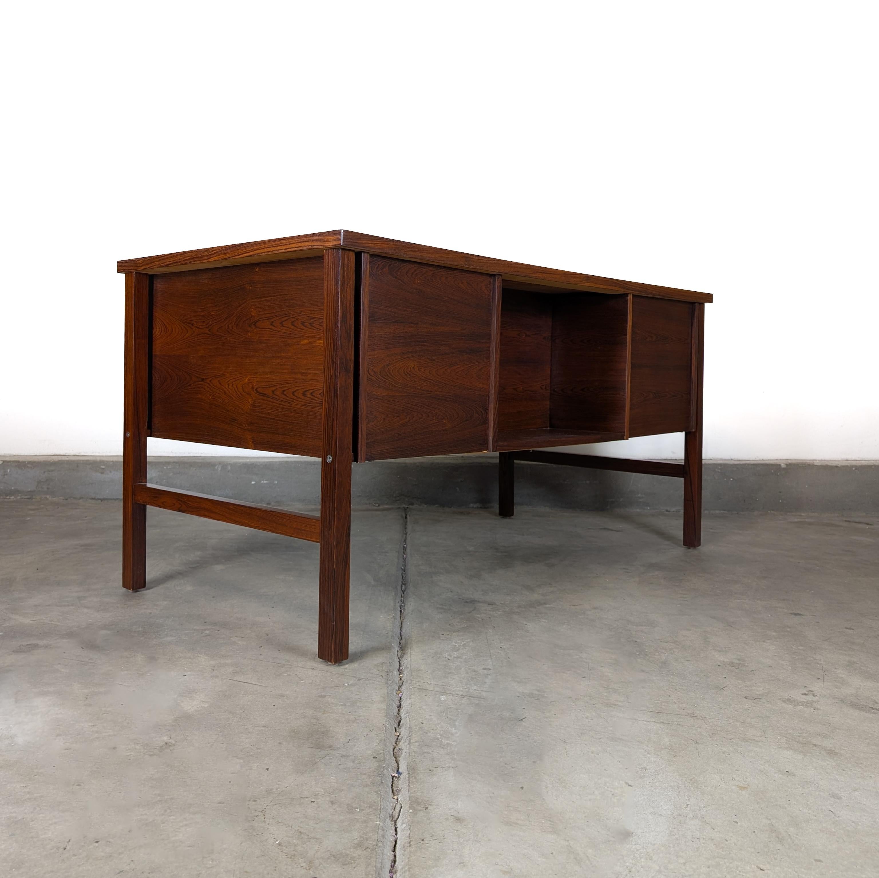 Late 20th Century Danish Mid Century Modern Rosewood Desk, c1970s For Sale