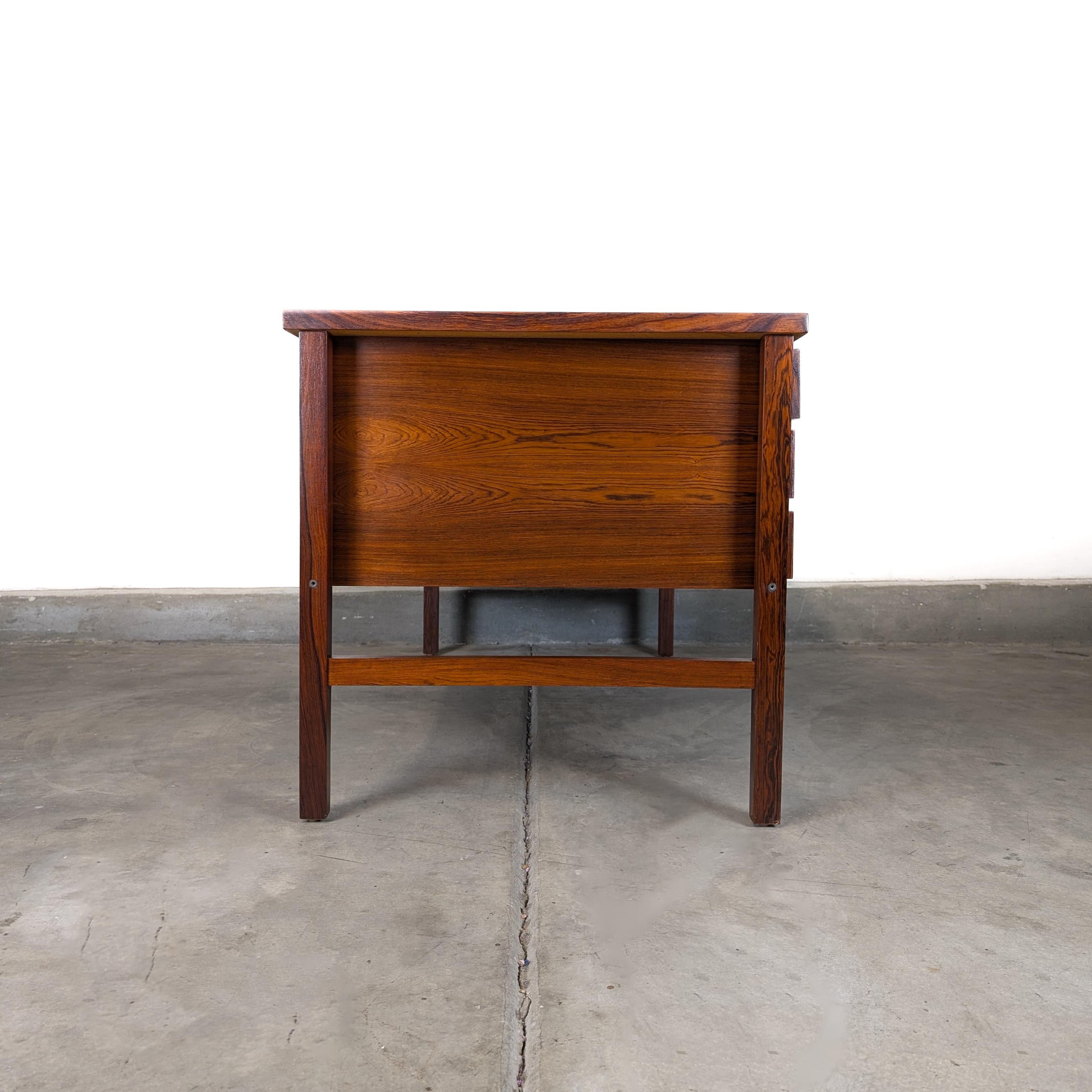 Danish Mid Century Modern Rosewood Desk, c1970s For Sale 2