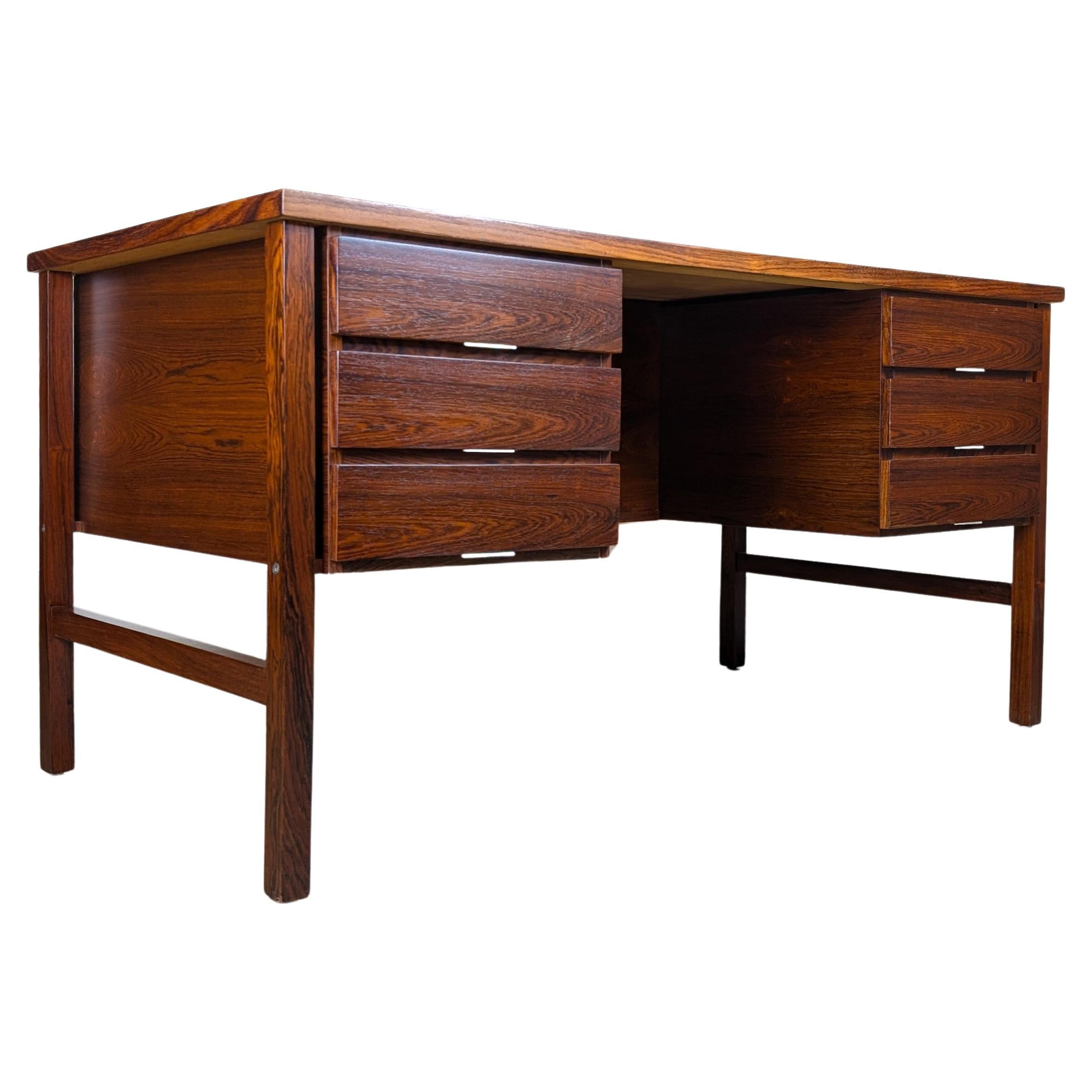 Danish Mid Century Modern Rosewood Desk, c1970s For Sale