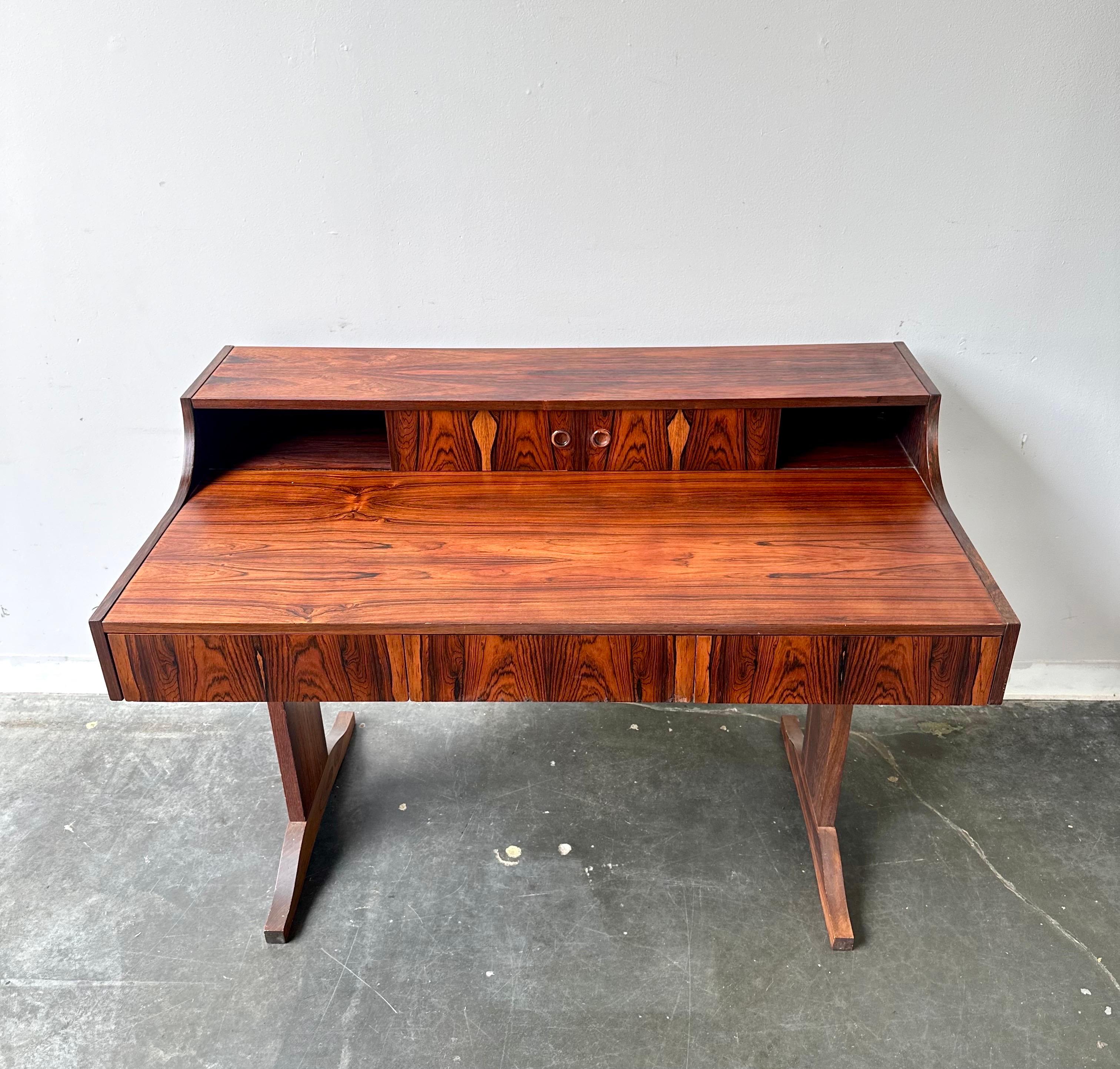 Mid-20th Century Danish Mid Century Modern Rosewood Desk circa 1960 For Sale