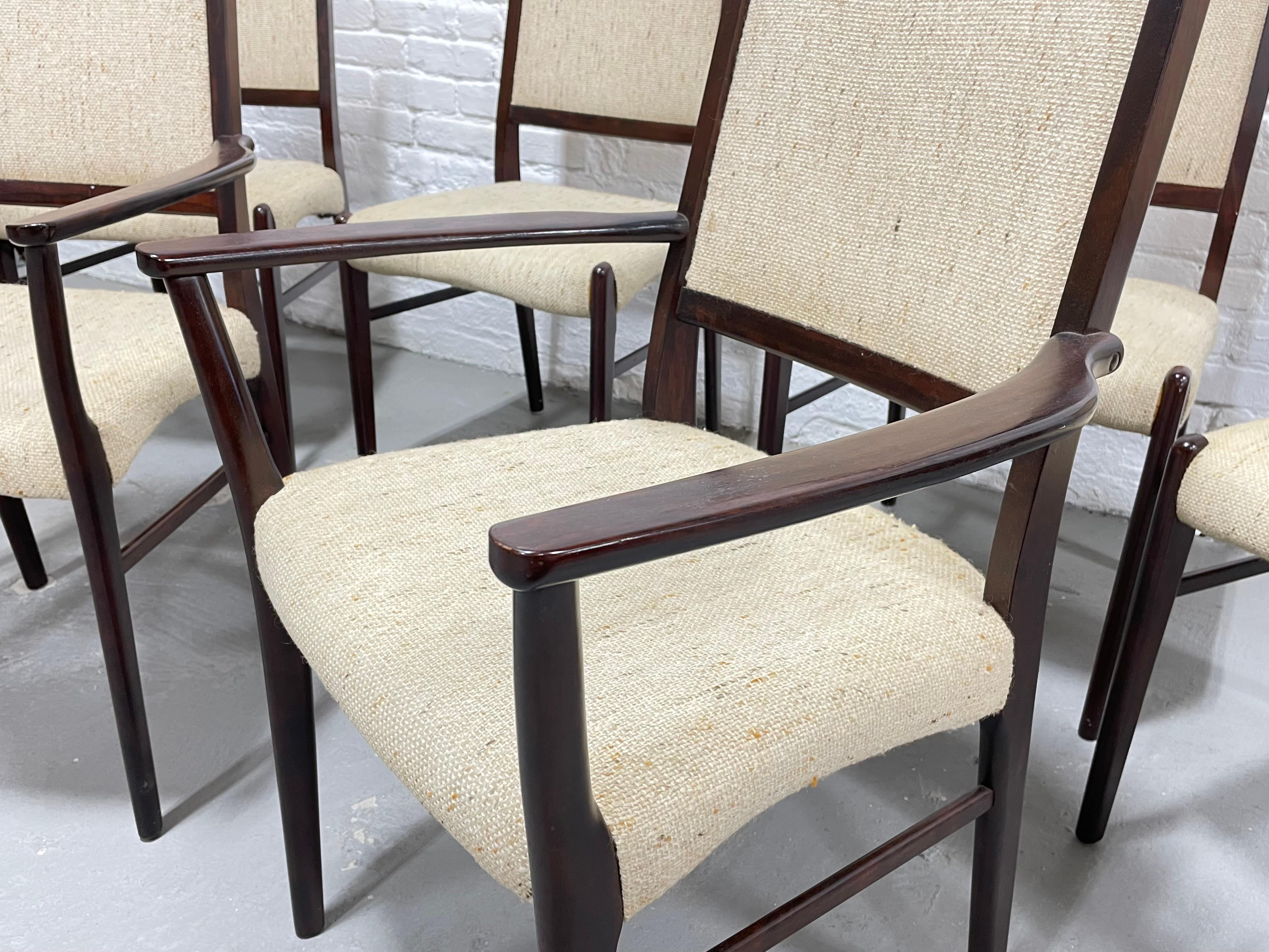  Danish Mid-Century Modern Rosewood Dining Chairs, Set of 6 3