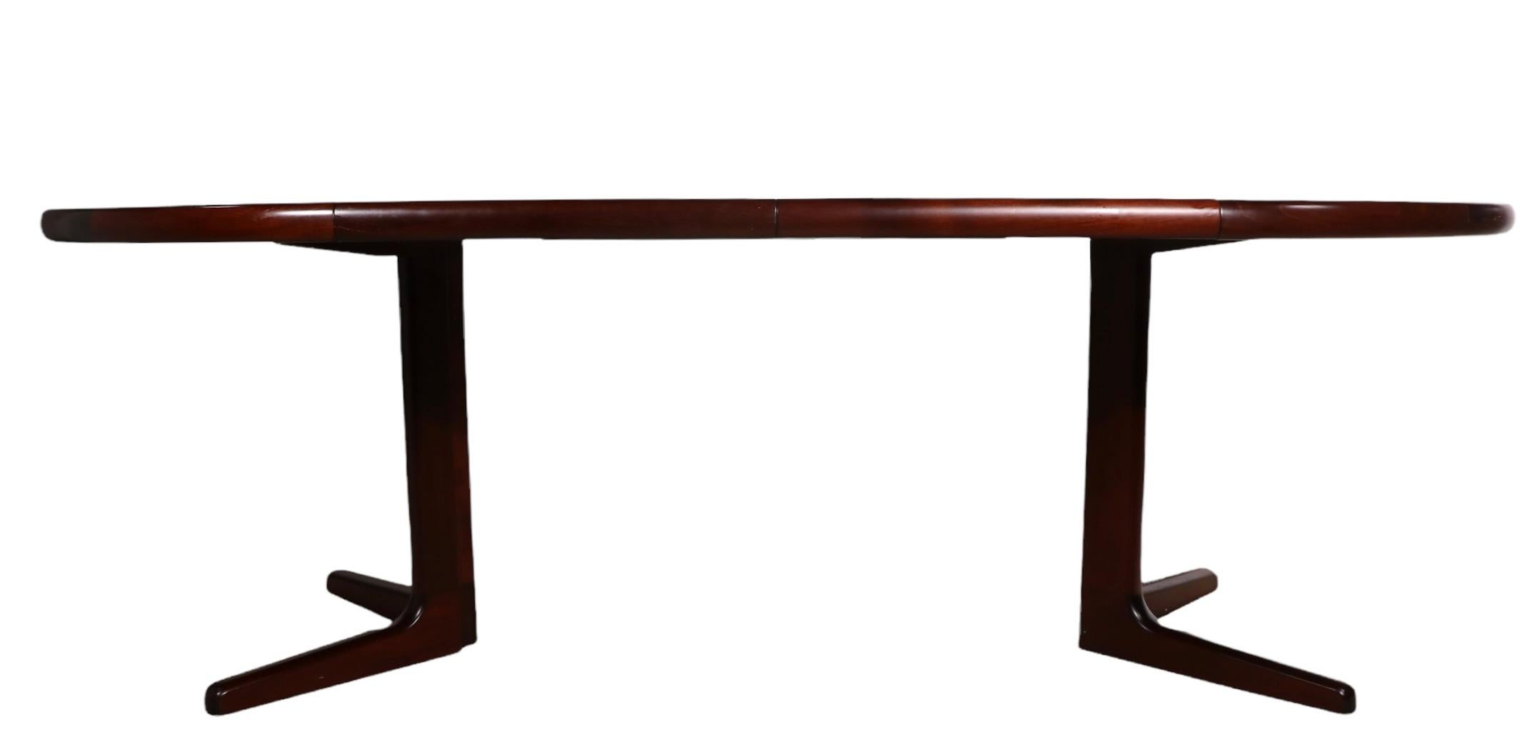 20th Century Danish Mid-Century Modern Rosewood Dining Table w 2 lvs. by Skovby